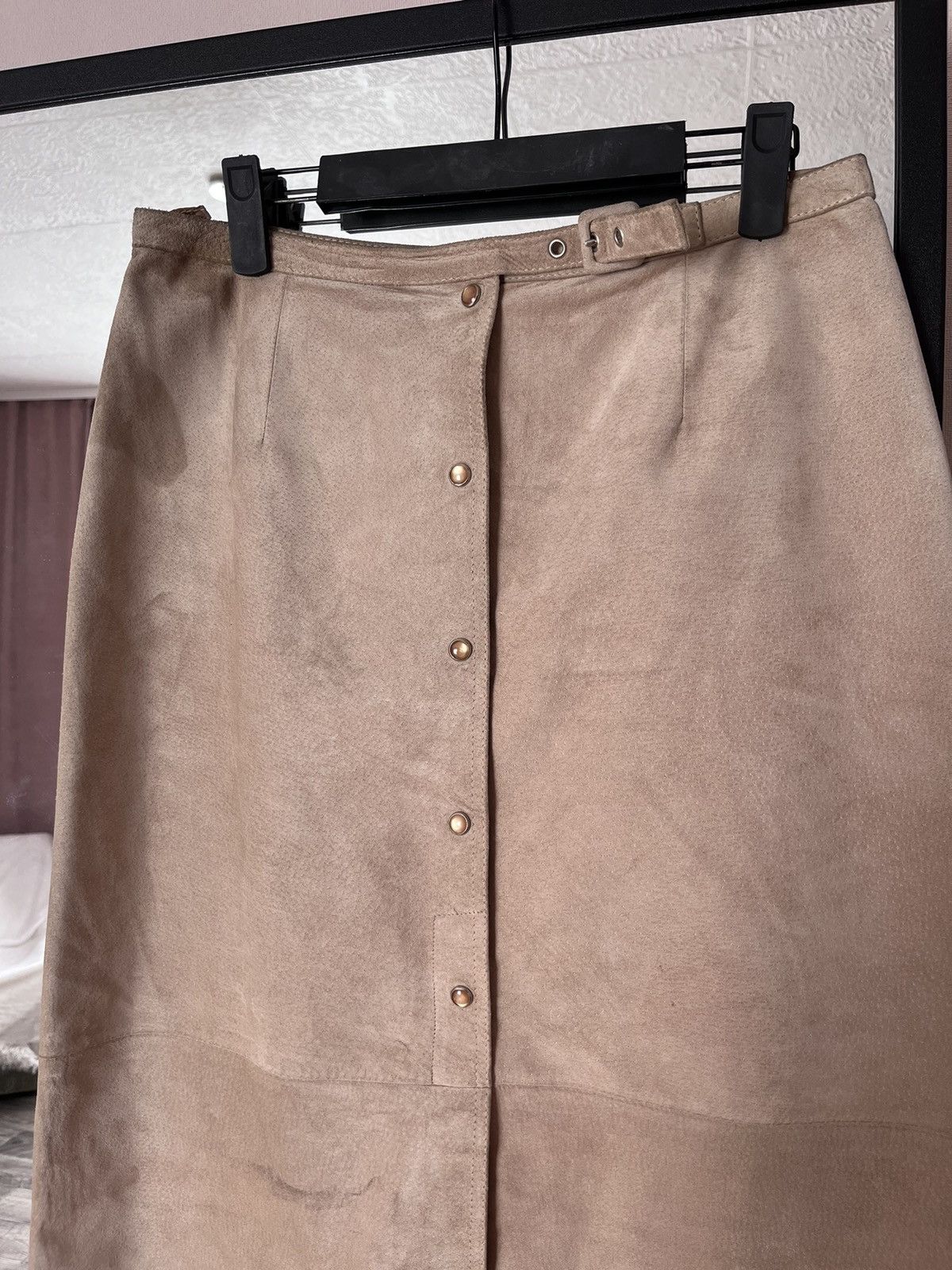 Giorgio Armani Vintage Armani Jeans Leather Pelle Maxi Skirt Size US 10 Size 32" / US 10 / IT 46 - 3 Thumbnail