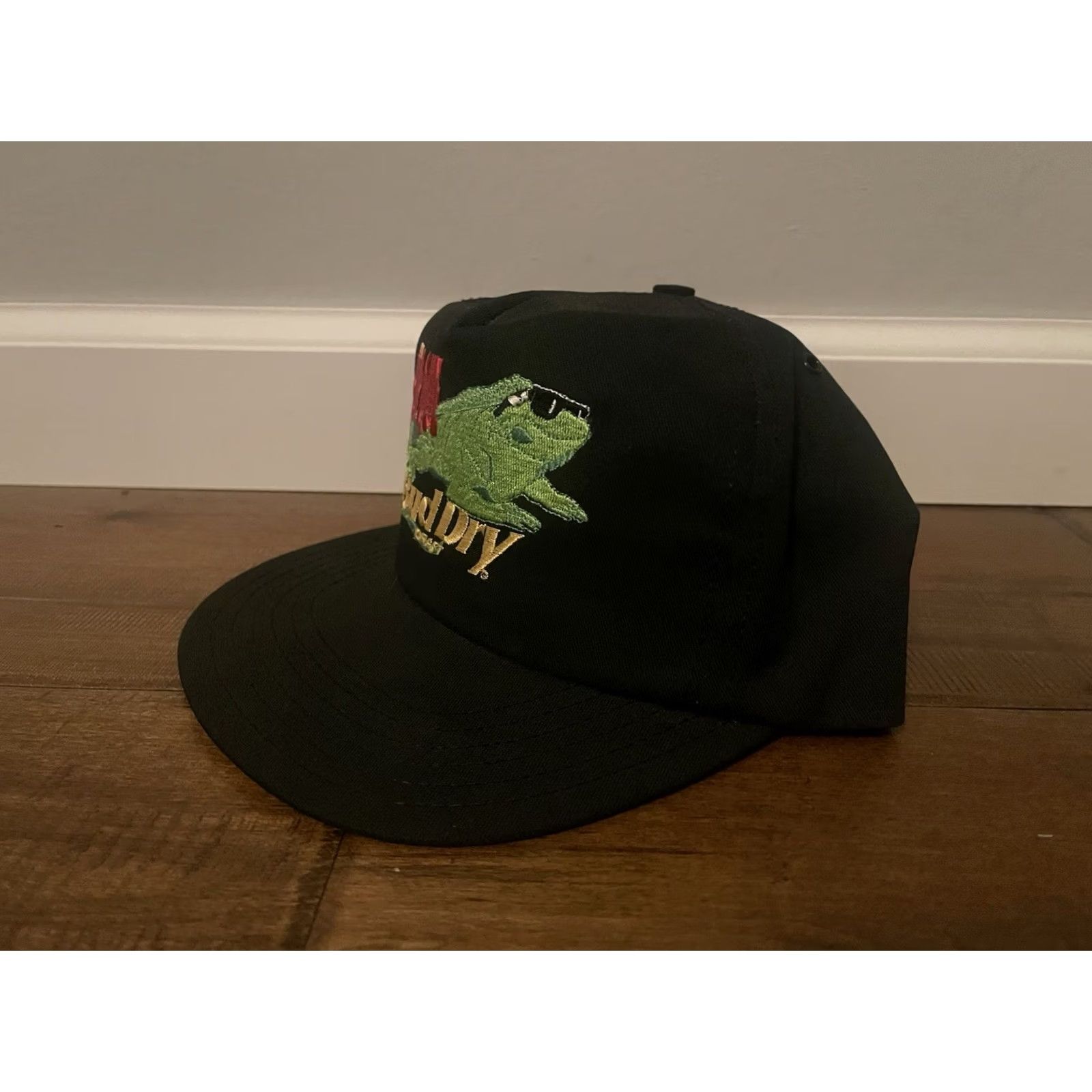 Vintage VINTAGE Anheuser-Busch Bud Dry Draft Iguana Beer Snapback Hat Cap Men One Size Black Adjustable Cap Size ONE SIZE - 2 Thumbnail