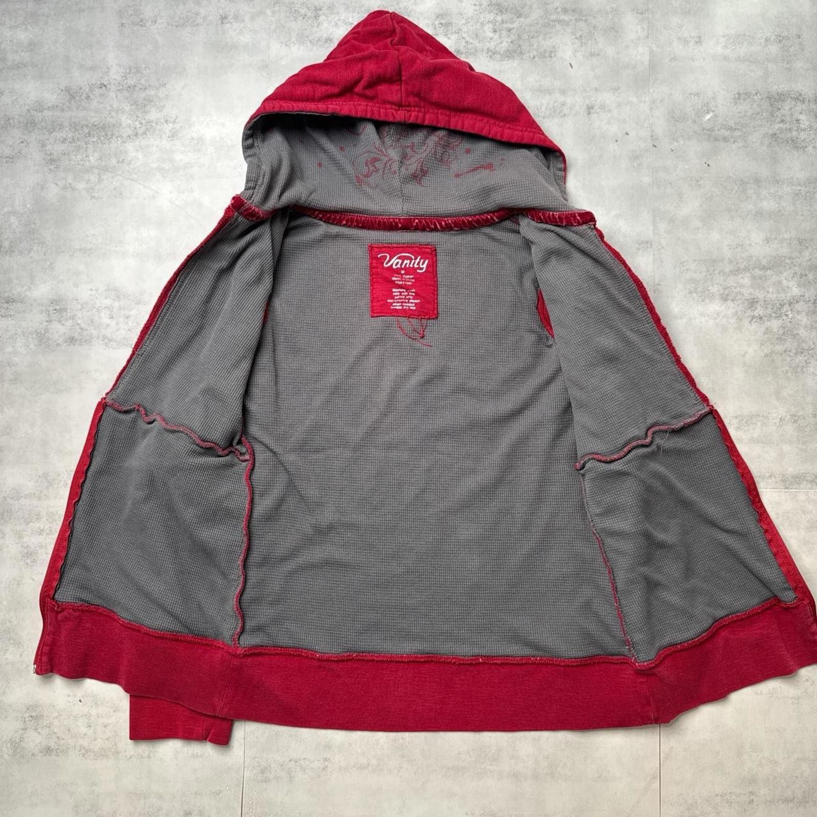 Other Y2K Vanity Grunge Red Zip Up Hoodie Jacket Size M / US 6-8 / IT 42-44 - 3 Thumbnail