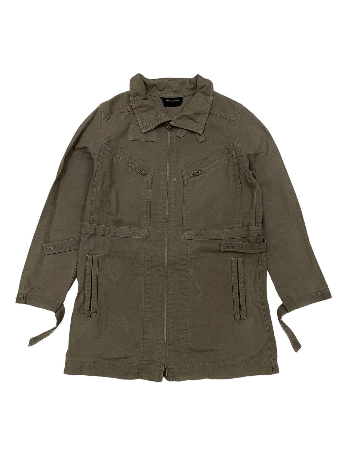 image of Abahouse Trashed Parka Jacket in Grey, Men's (Size Medium)