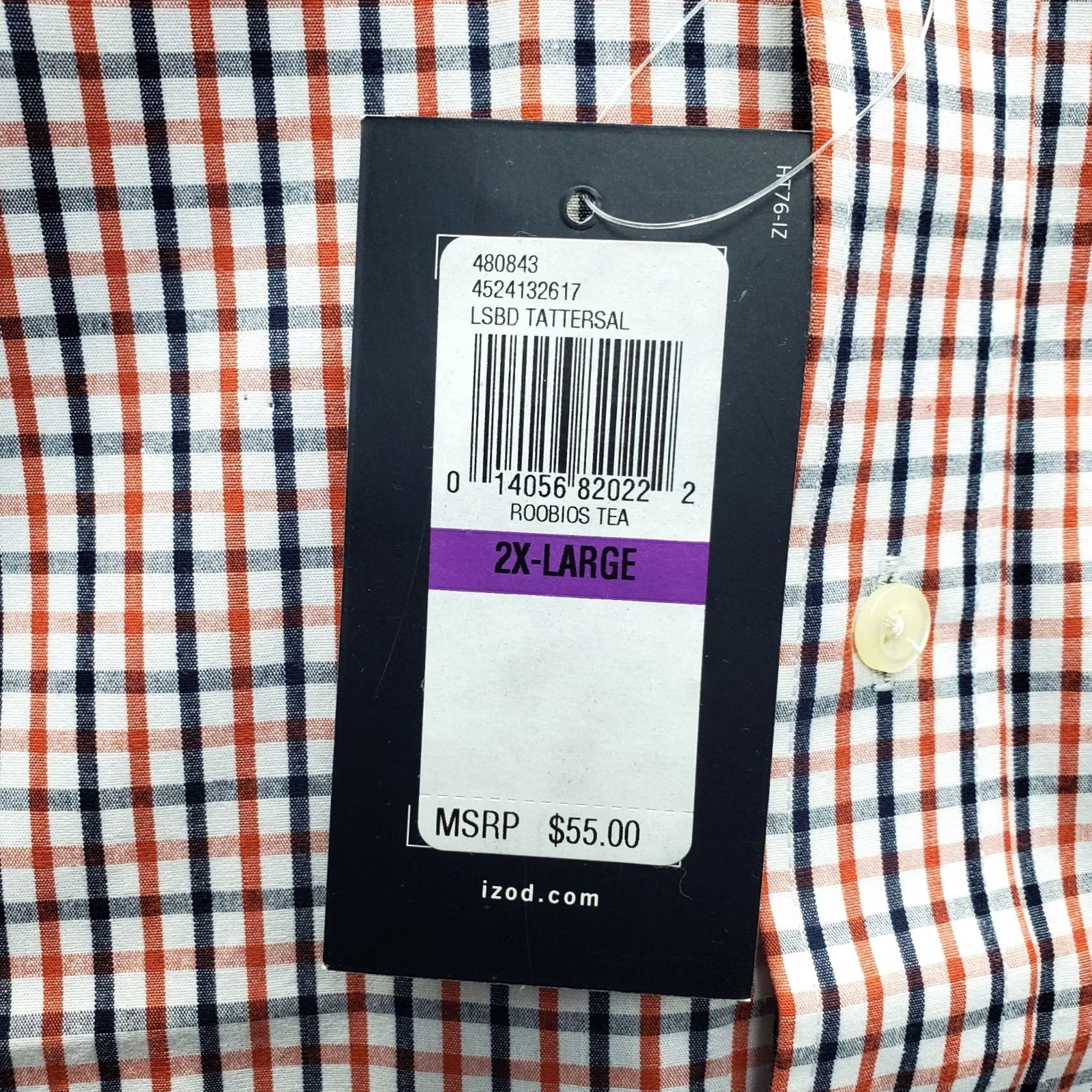Izod IZOD Mens XXL Multicolor Check Long Sleeve Shirt Button-Down Size US XXL / EU 58 / 5 - 6 Thumbnail
