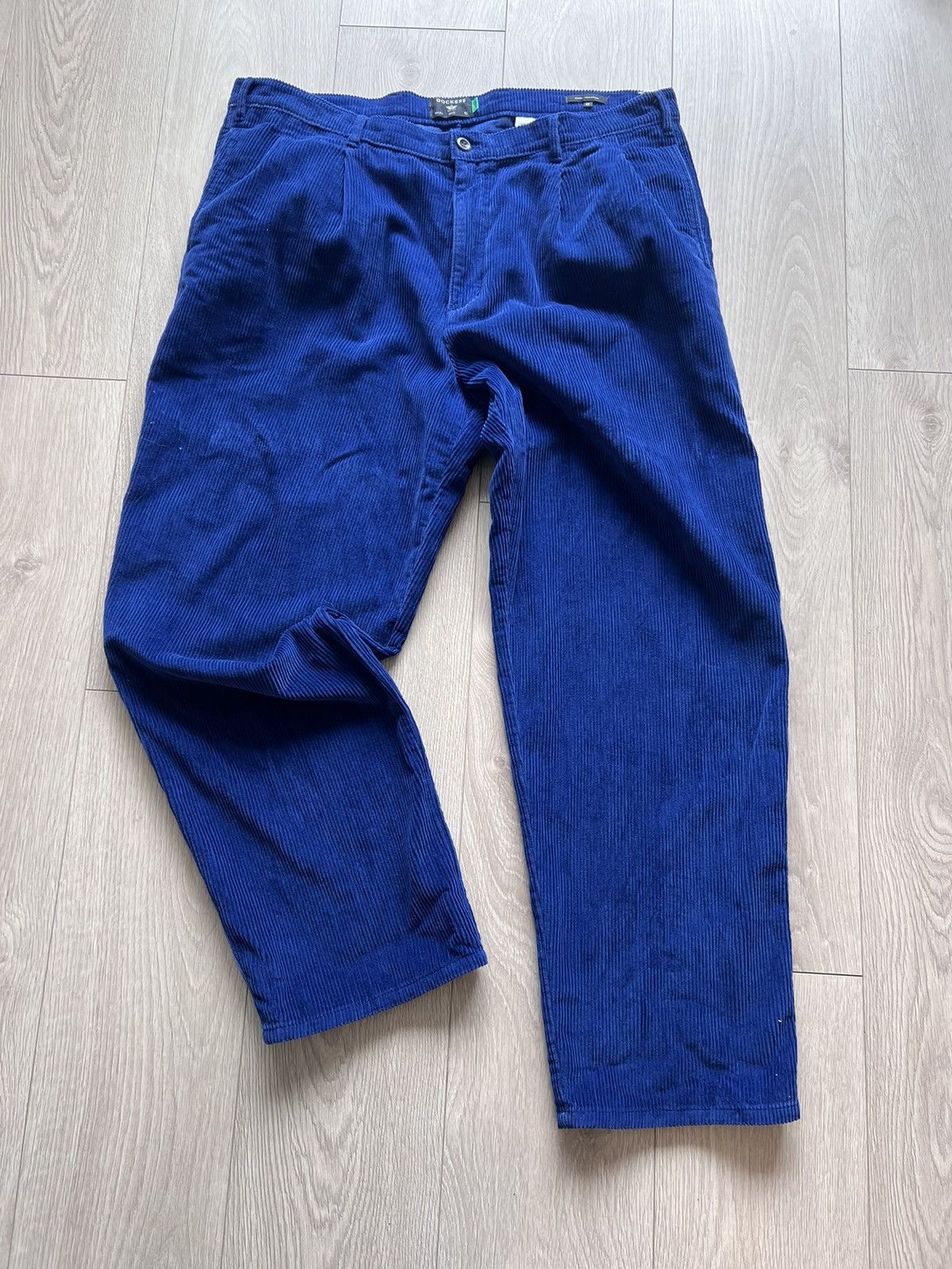 Dockers × Vintage Dockers Corduroy Pants Baggy Relaxed Fit 90s Style Blue Size US 38 / EU 54 - 1 Thumbnail