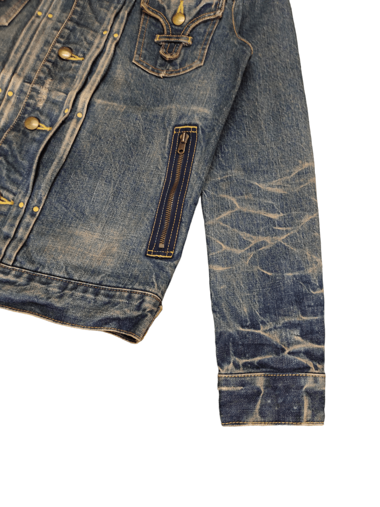 If Six Was Nine Rico Japan Double Pocket Distress Faded Denim Jacket Size US M / EU 48-50 / 2 - 3 Thumbnail