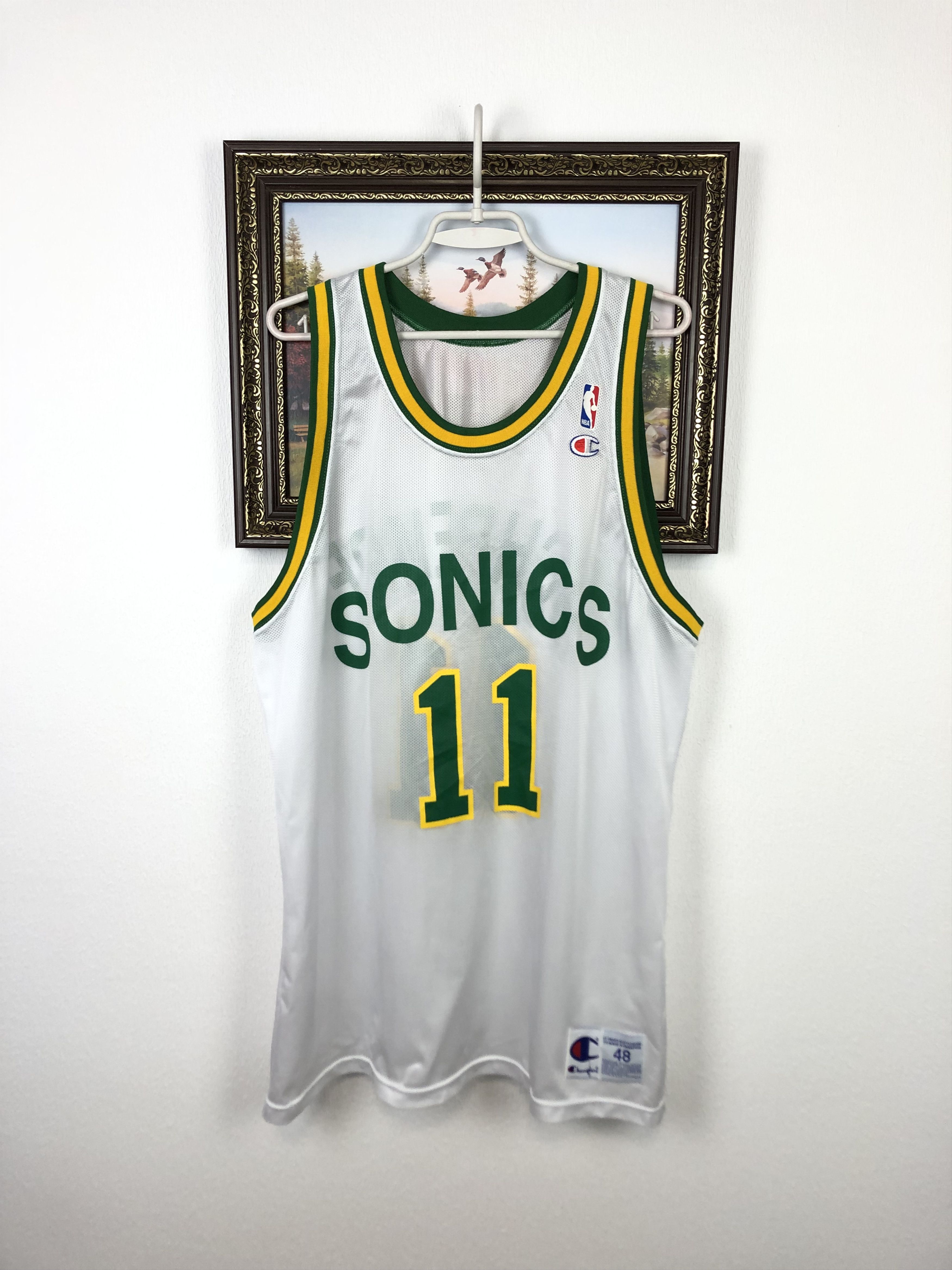 Champion Vintage Champion Seattle Supersonics Schrempf Tee Jersey Size US XL / EU 56 / 4 - 1 Thumbnail