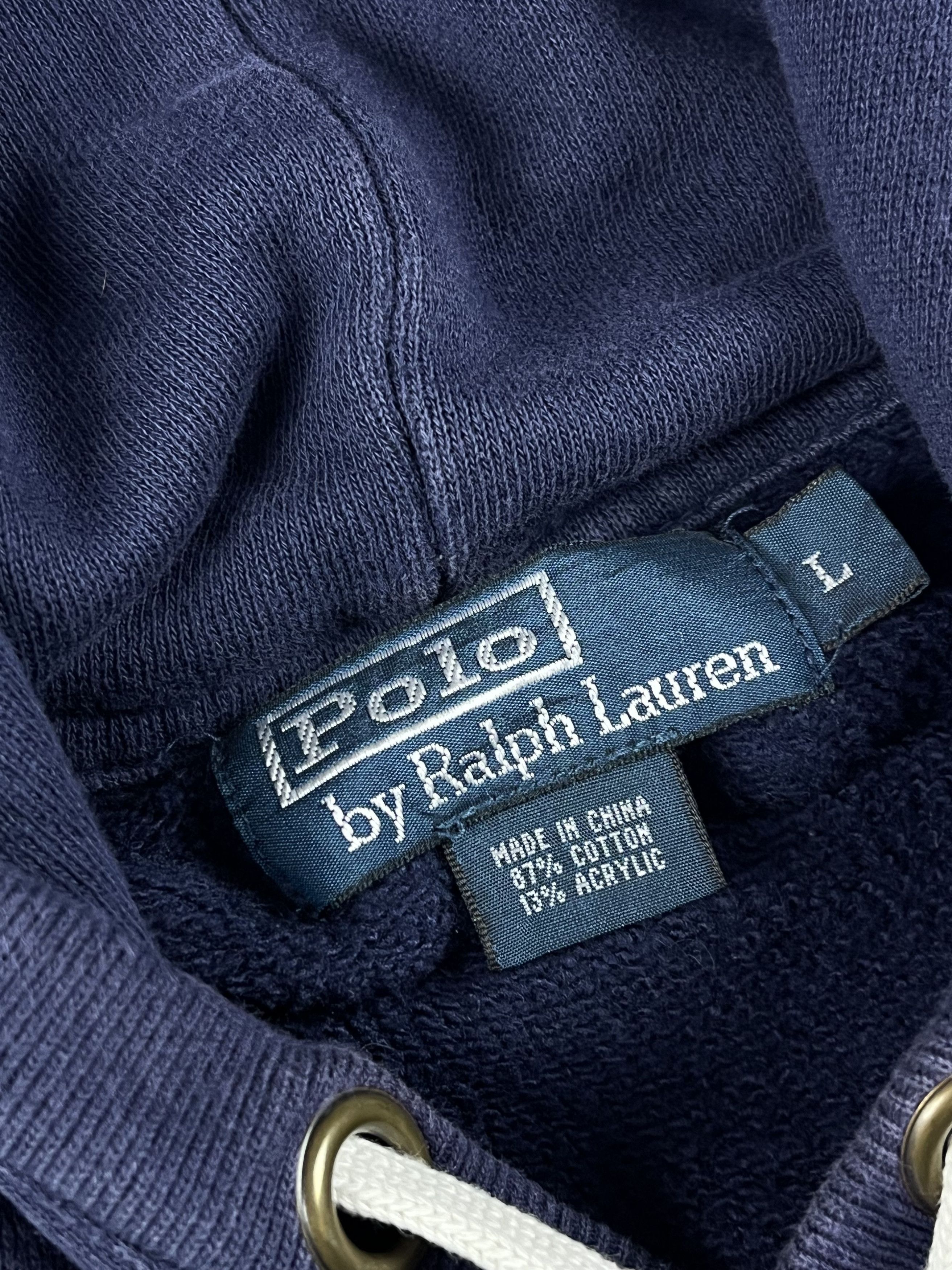 Ralph Lauren × Vintage VINTAGE 90s Ralph Lauren Navy Blue Hoodie Size US L / EU 52-54 / 3 - 2 Thumbnail