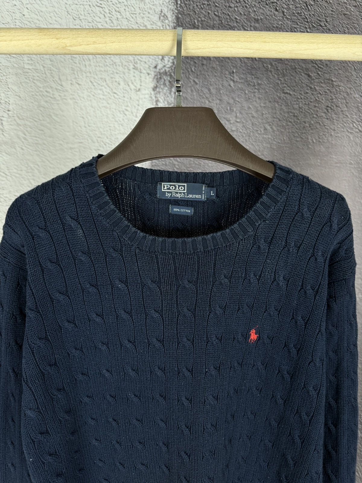 Polo Ralph Lauren Polo Ralph Lauren vintage cable knit navy sweater size L Size US L / EU 52-54 / 3 - 5 Thumbnail