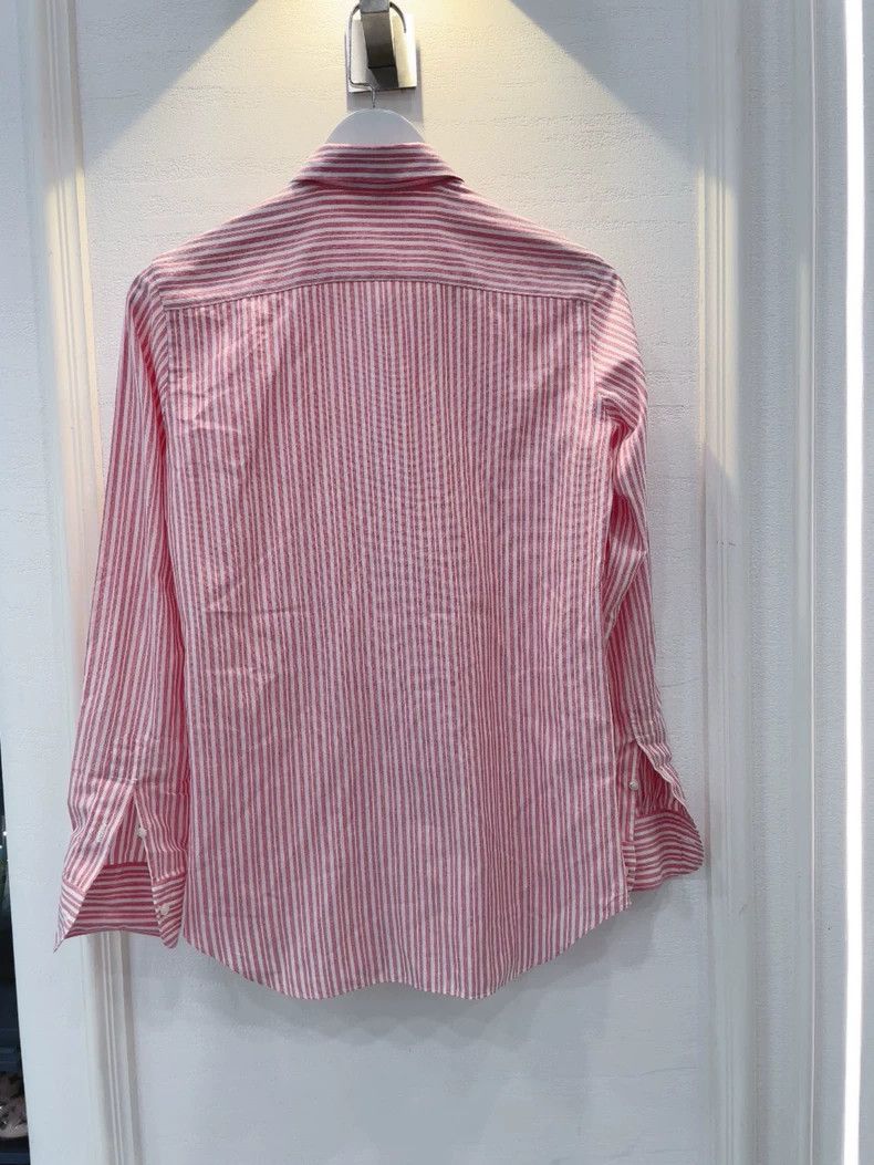 Loro Piana LORO PIANA Pink white vertical striped shirt Size XS / US 0-2 / IT 36-38 - 2 Thumbnail
