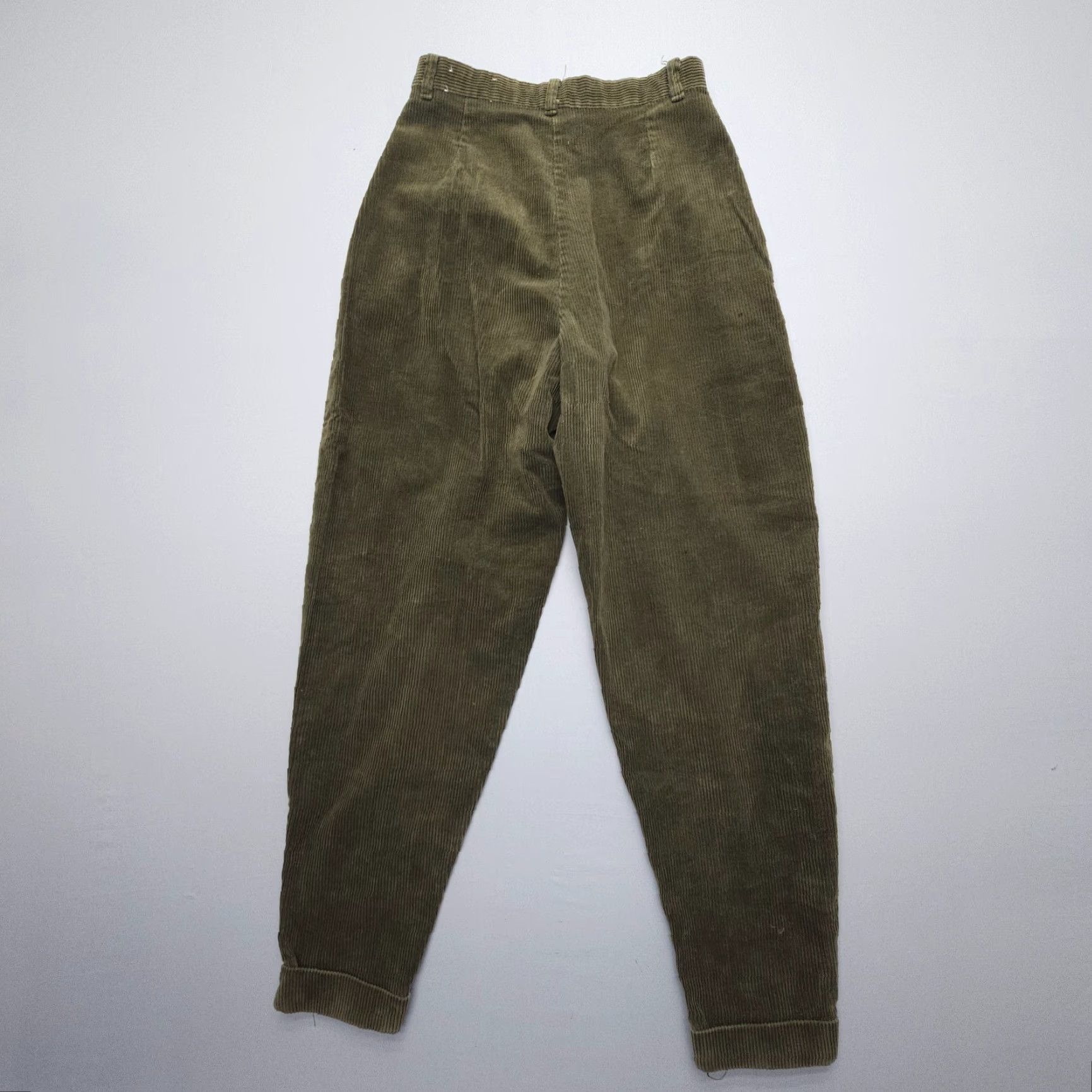 Vintage VINTAGE Basic Views Corduroy 5-Pocket Jeans Wale High Rise 26 29" Green 80s 90s Women Mens Girls Boys Size 26" / US 2 / IT 38 - 2 Thumbnail