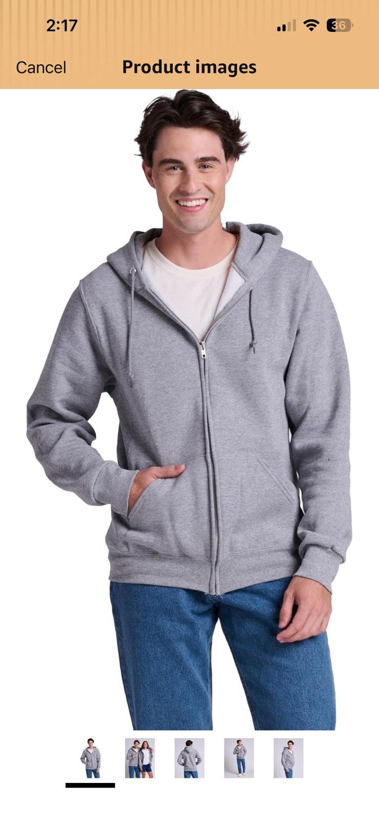 Russell Athletic Medium Grey Russel Athletich heather grey zip up Size US M / EU 48-50 / 2 - 3 Thumbnail