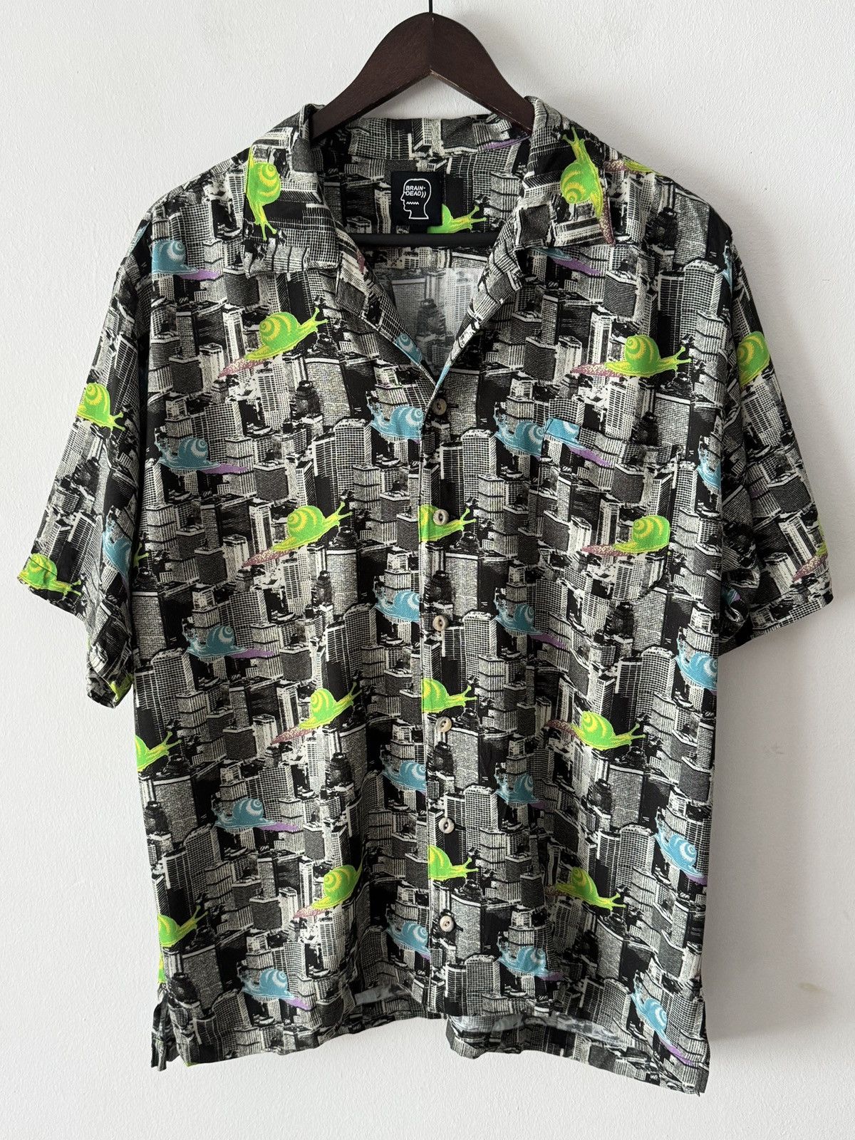 Brain Dead 🔥🔥 Brain Dead Snail Print Hawaiian Shirt Size US L / EU 52-54 / 3 - 1 Thumbnail