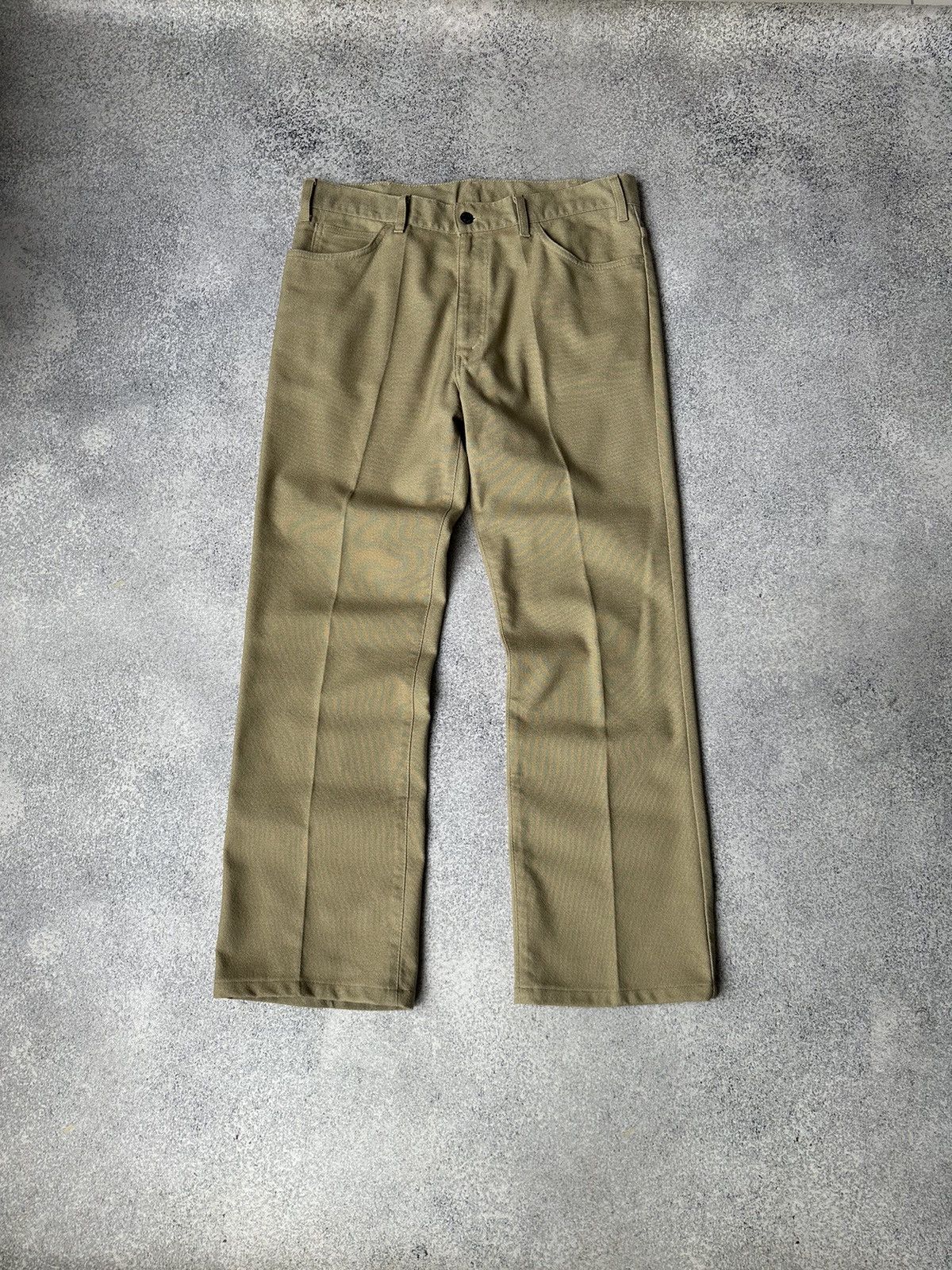 image of Levis x Vintage Levi's Sta-Prest Beige Flared Jeans W36 L32, Men's
