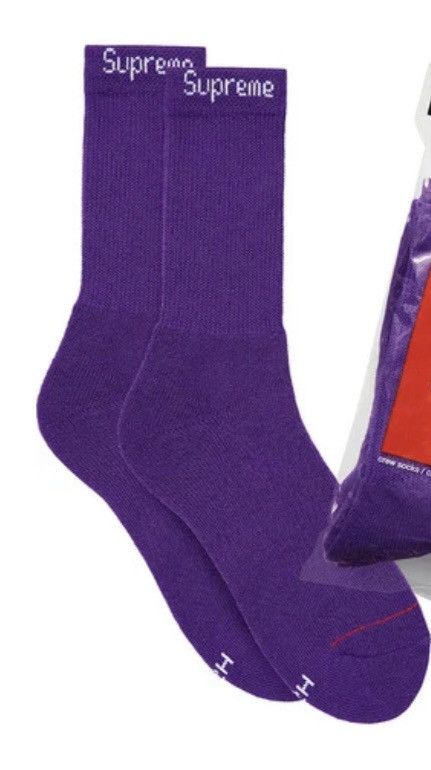 Hanes × Supreme Supreme®/Hanes® Crew Socks (1 Pair) Purple Size ONE SIZE - 1 Preview