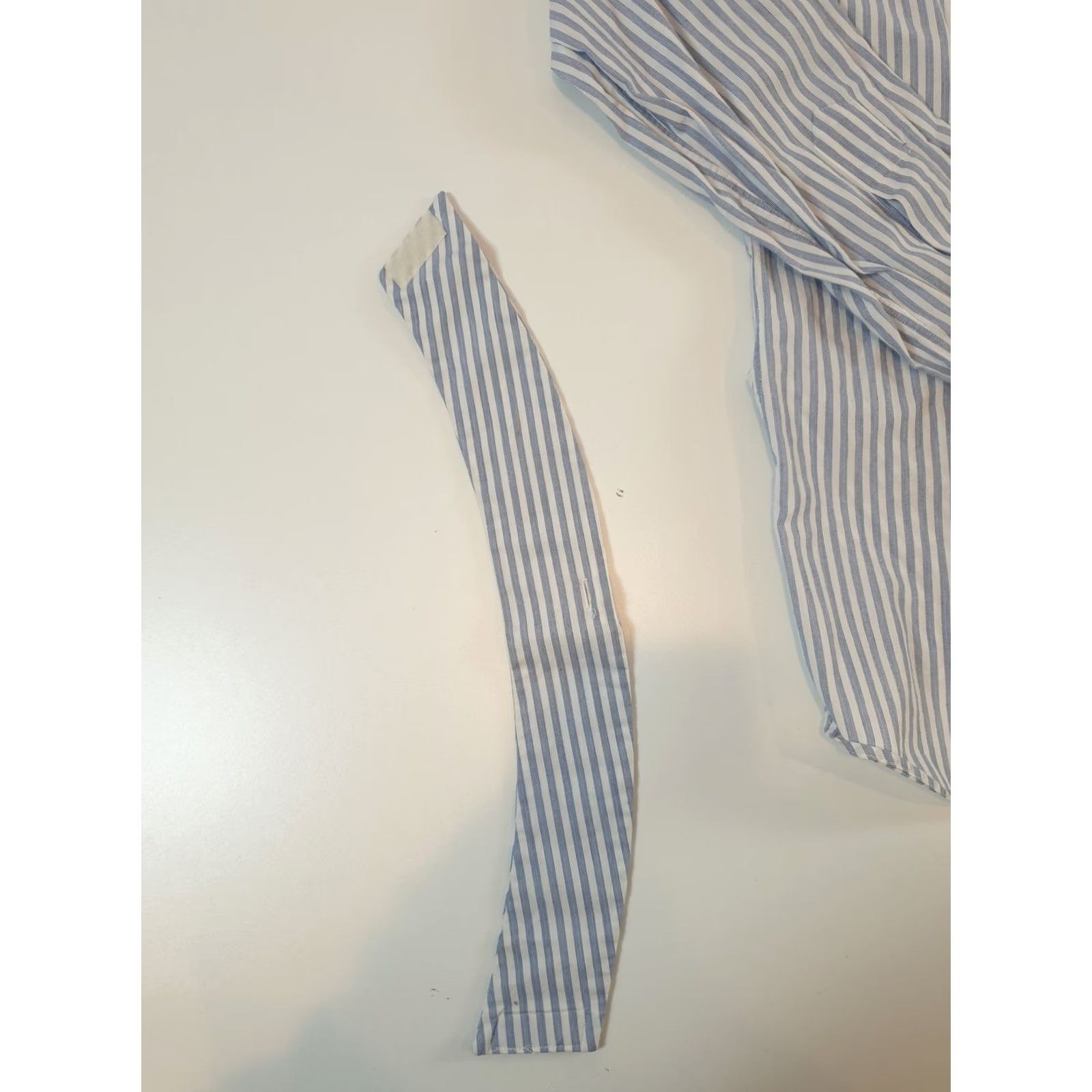 Vintage VINTAGE Essex Shirt Mens 40 Blue White Stripe Detachable Club Collar Dress 80s Size 40R - 5 Thumbnail
