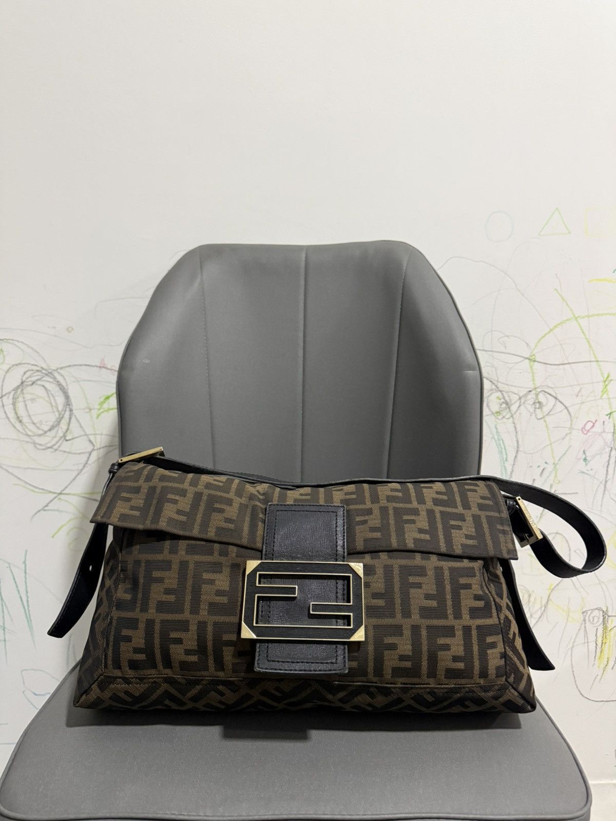 Fendi Vintage Fendi Zucca Large Monogram Shoulder Baguette Bag Size ONE SIZE - 1 Thumbnail