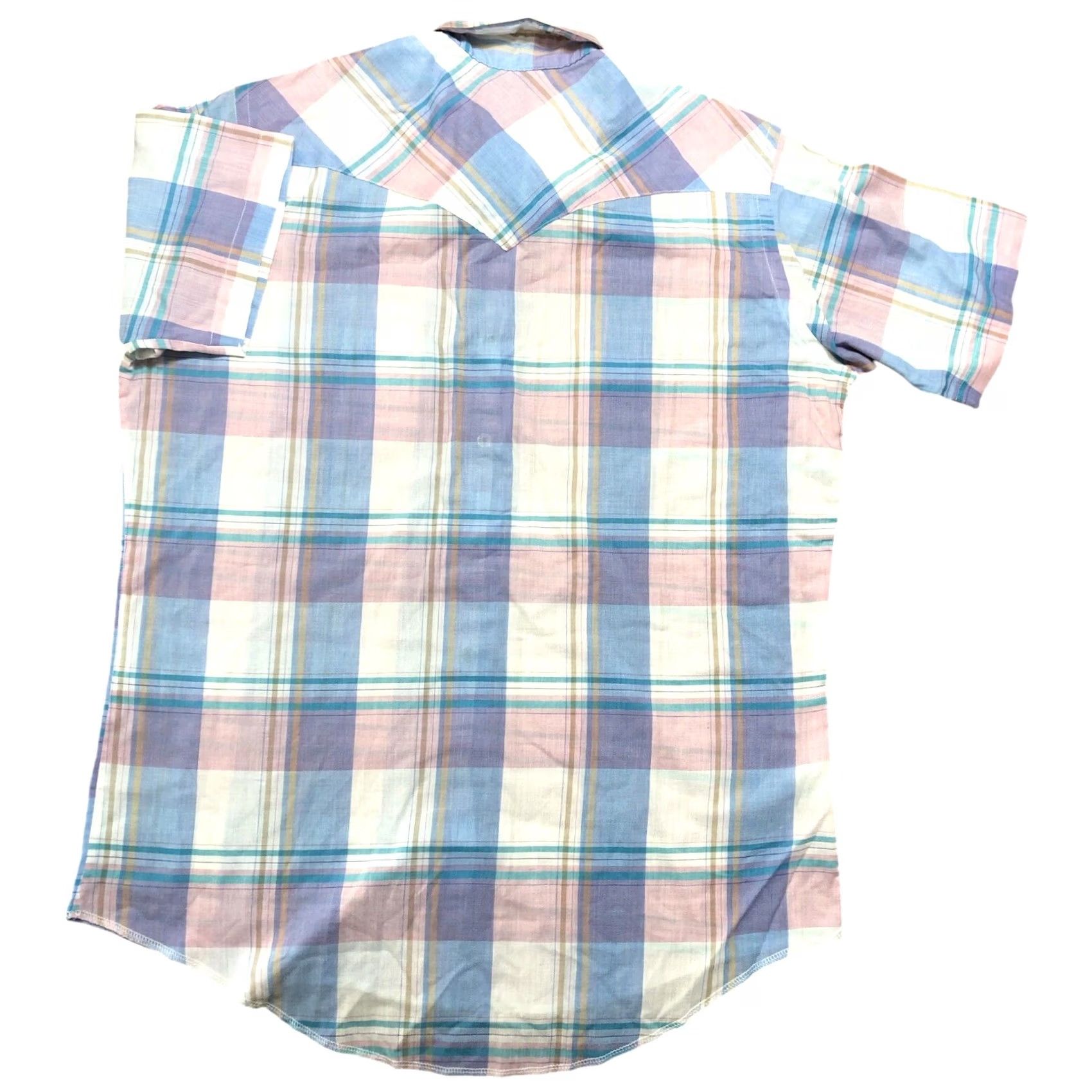 Wrangler VINTAGE Wrangler Pearl Snap Shirt Men 16.5 X Long Tails Reg Fit Plaid Pink Cowboy Western Size US XL / EU 56 / 4 - 2 Thumbnail