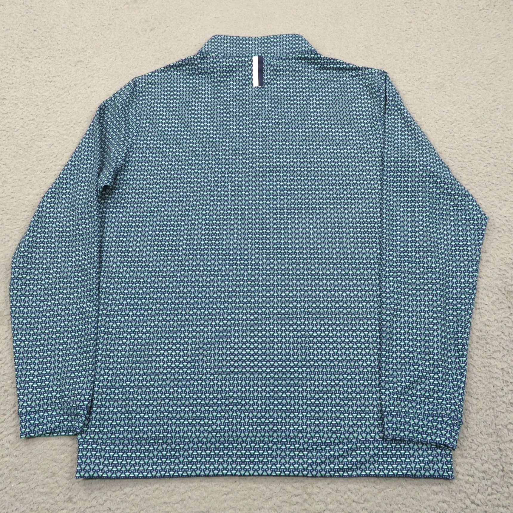 Vintage Rhoback Mens 1/4 Zip Golf Performance Sweater Martini Cocktail Print Drink Blue Size US M / EU 48-50 / 2 - 6 Thumbnail