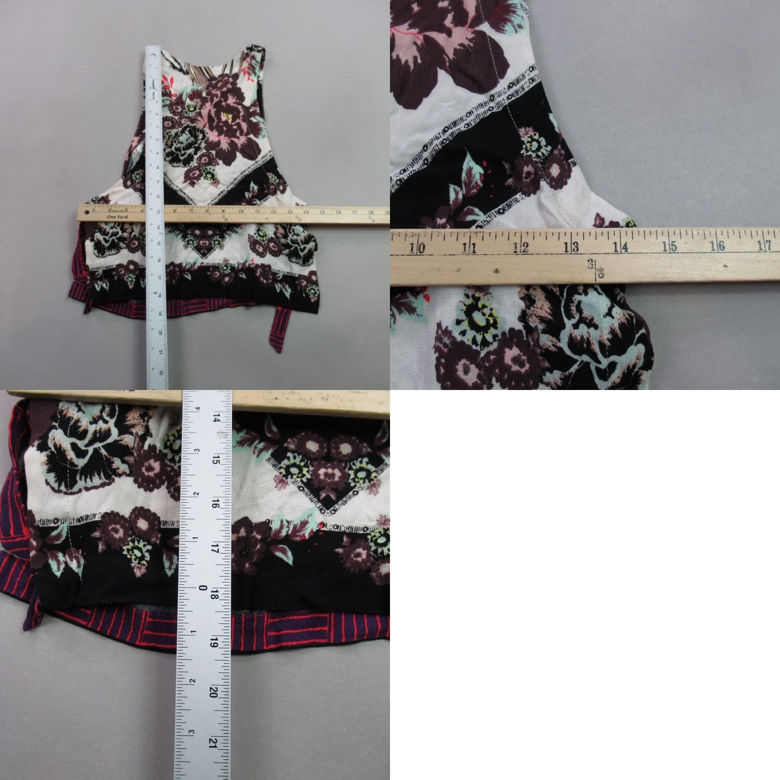 Free People Free People Shirt Womens XS Sleeveless Crew Neck Pullover Lightweight Floral Size XS / US 0-2 / IT 36-38 - 8 Thumbnail