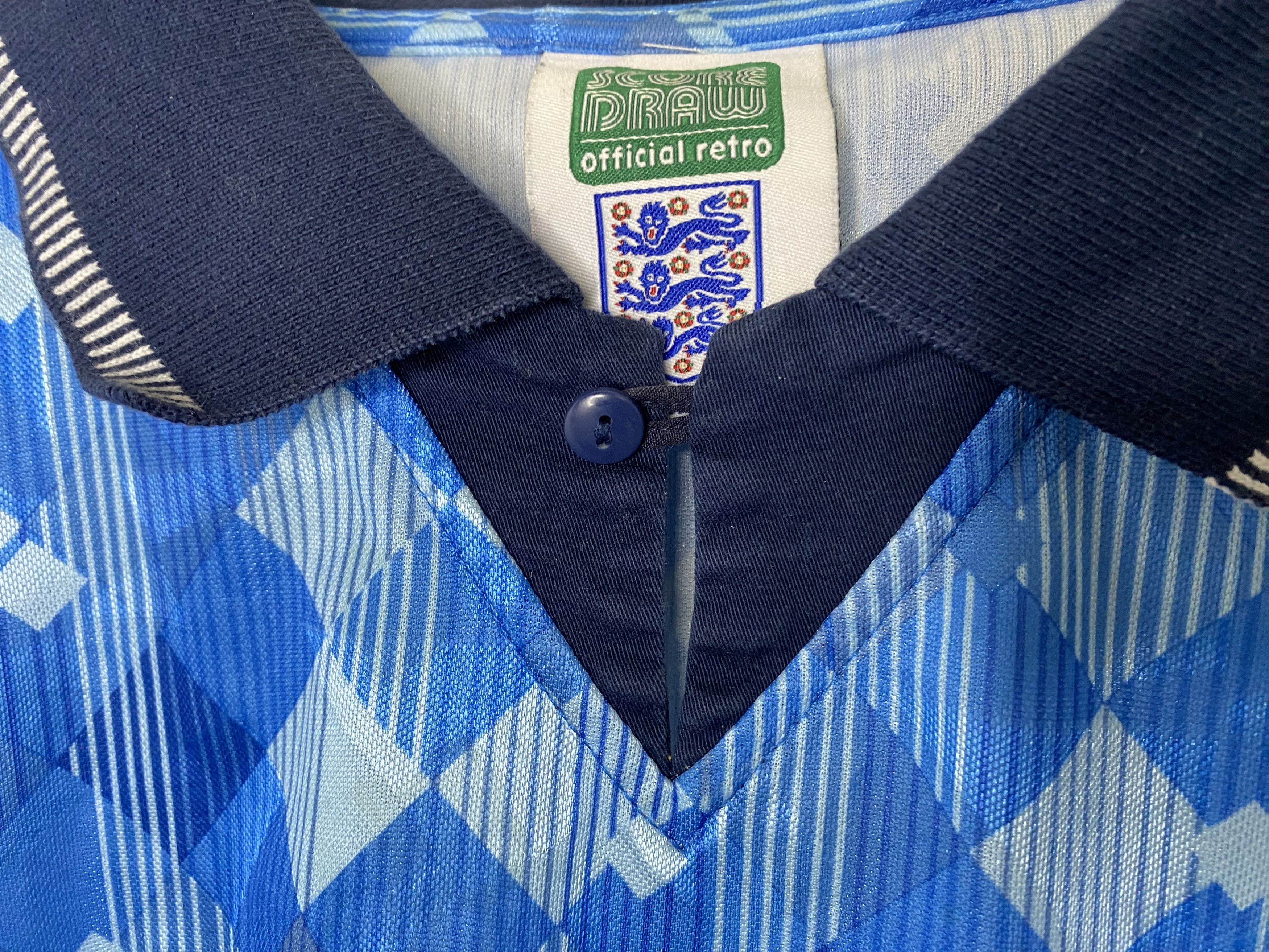 Vintage ENGLAND 1990 1992 THIRD RETRO FOOTBALL SHIRT SOCCER JERSEY Size US L / EU 52-54 / 3 - 4 Thumbnail