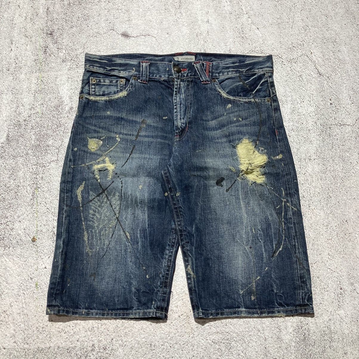 Japanese Brand 2000s Sorridere Distressed Ripped Denim Pants Y2k Grunge Size US 36 / EU 52 - 1 Thumbnail