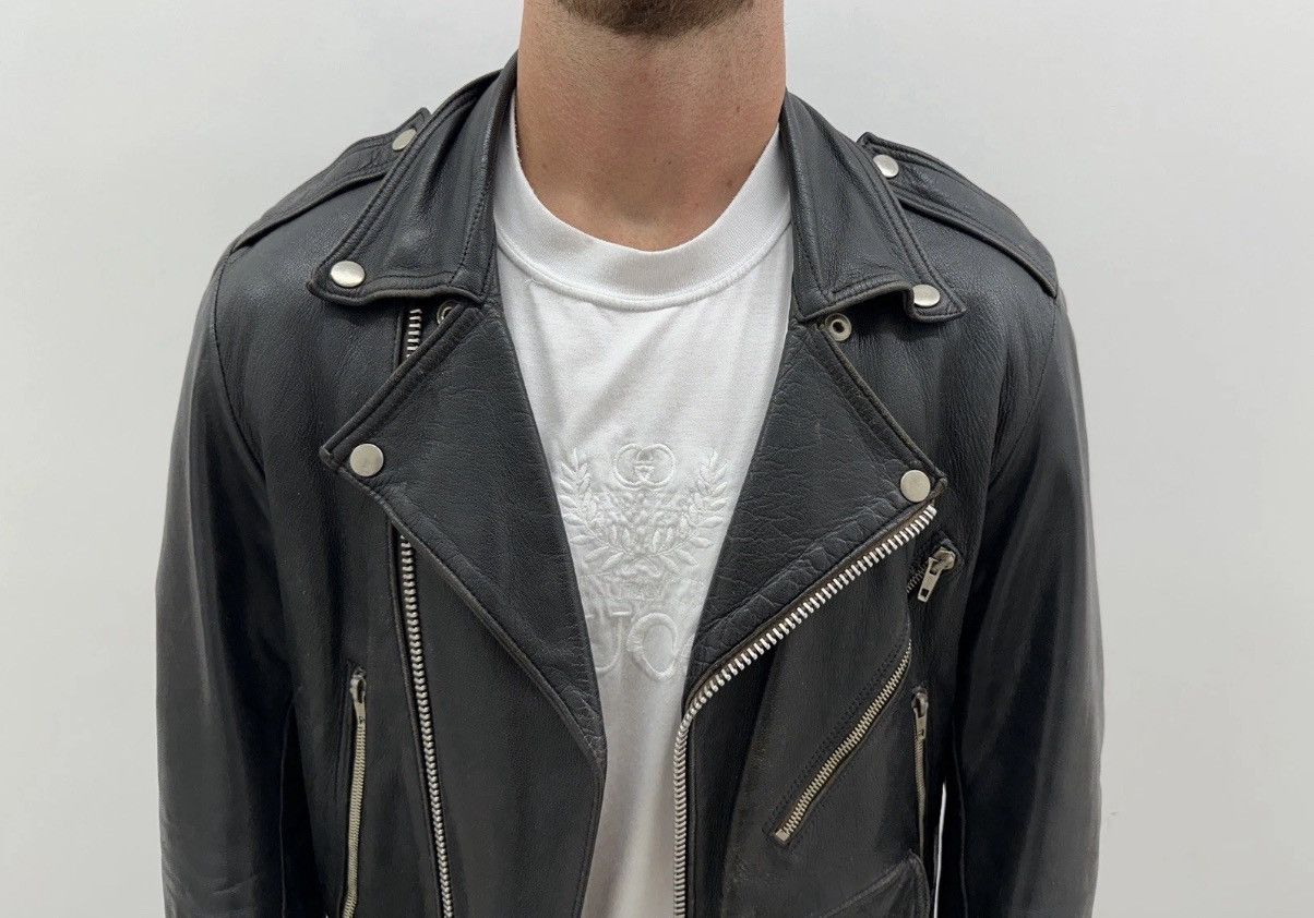 Other Vintage 1980s Mens Leather Biker Moto Jacket Rare Black Size US S / EU 44-46 / 1 - 4 Thumbnail
