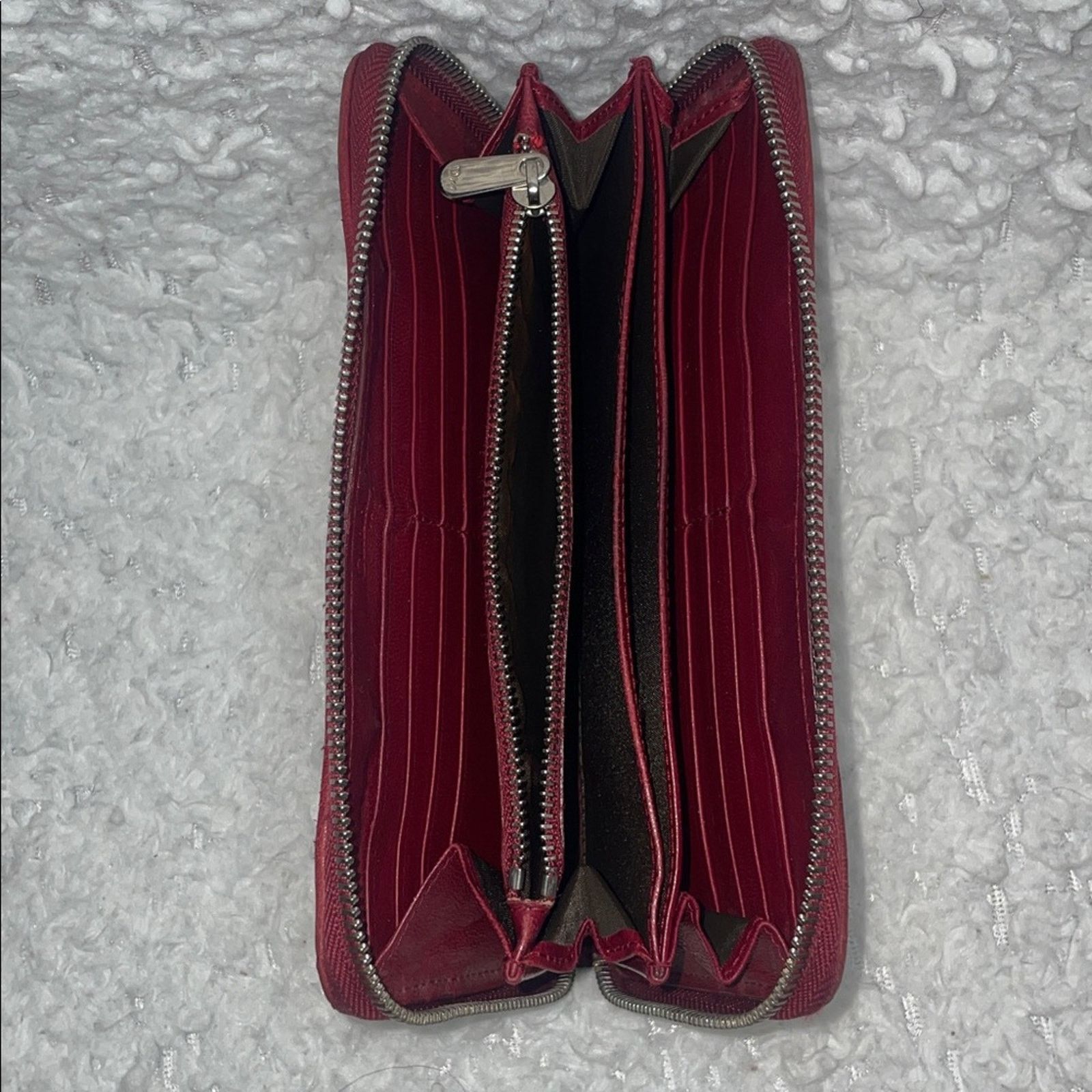 Dior Dior Lady Dior Voyageur Cannage Zip Wallet Red Size ONE SIZE - 9 Thumbnail