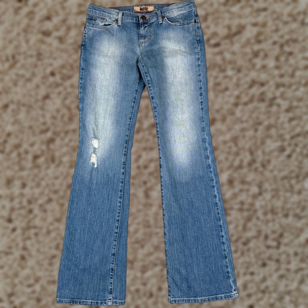 Vintage Vintage Shyanne Women's Flared Denim Pants 29 Blue Low Rise Distressed 33in Inseam Size 29" - 1 Thumbnail