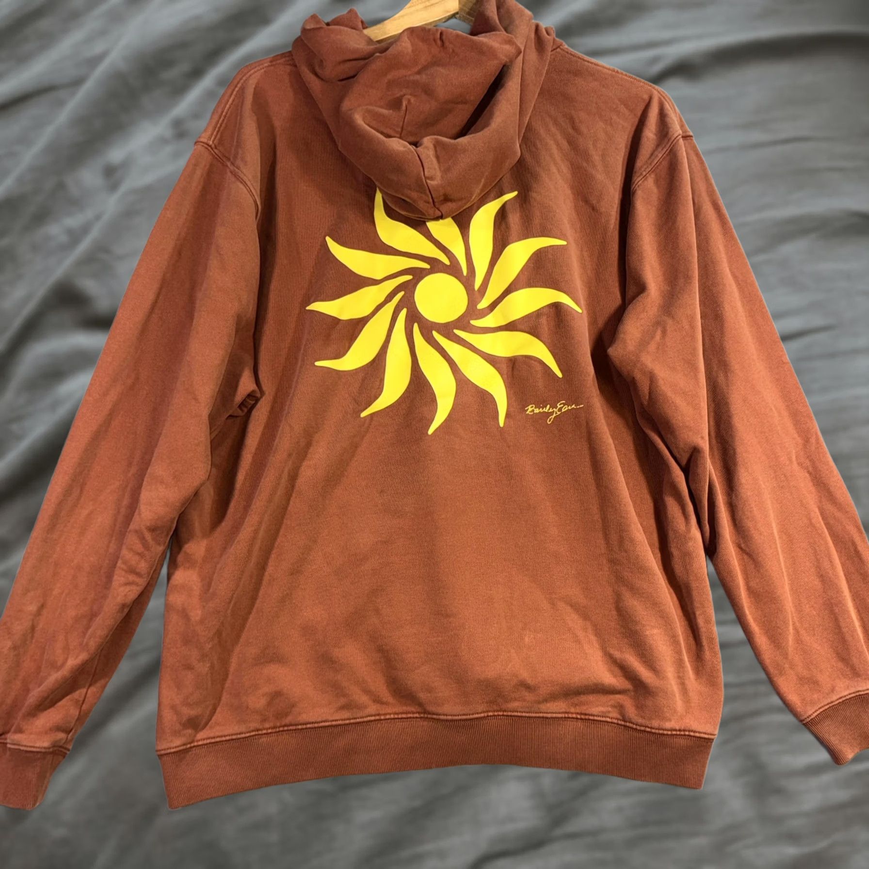 Gap Gap Hoodie Mens L Orange Sun Graphic Bailey Elder Pullover Fleece Sweatshirt Size US L / EU 52-54 / 3 - 1 Thumbnail