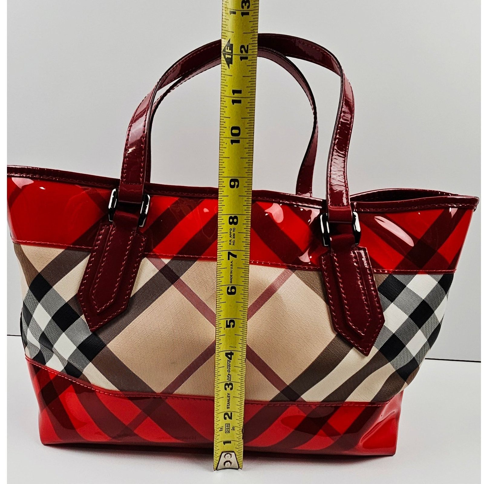 Burberry Burberry Red Nova Check Coated Canvas/Vinyl Tote Size ONE SIZE - 9 Thumbnail