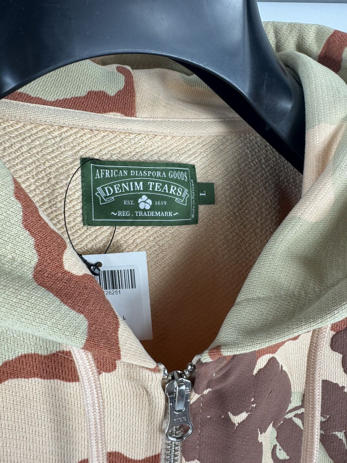 DENIM TEARS Tan Camouflage Zip Hoodie Size US L / EU 52-54 / 3 - 3 Thumbnail