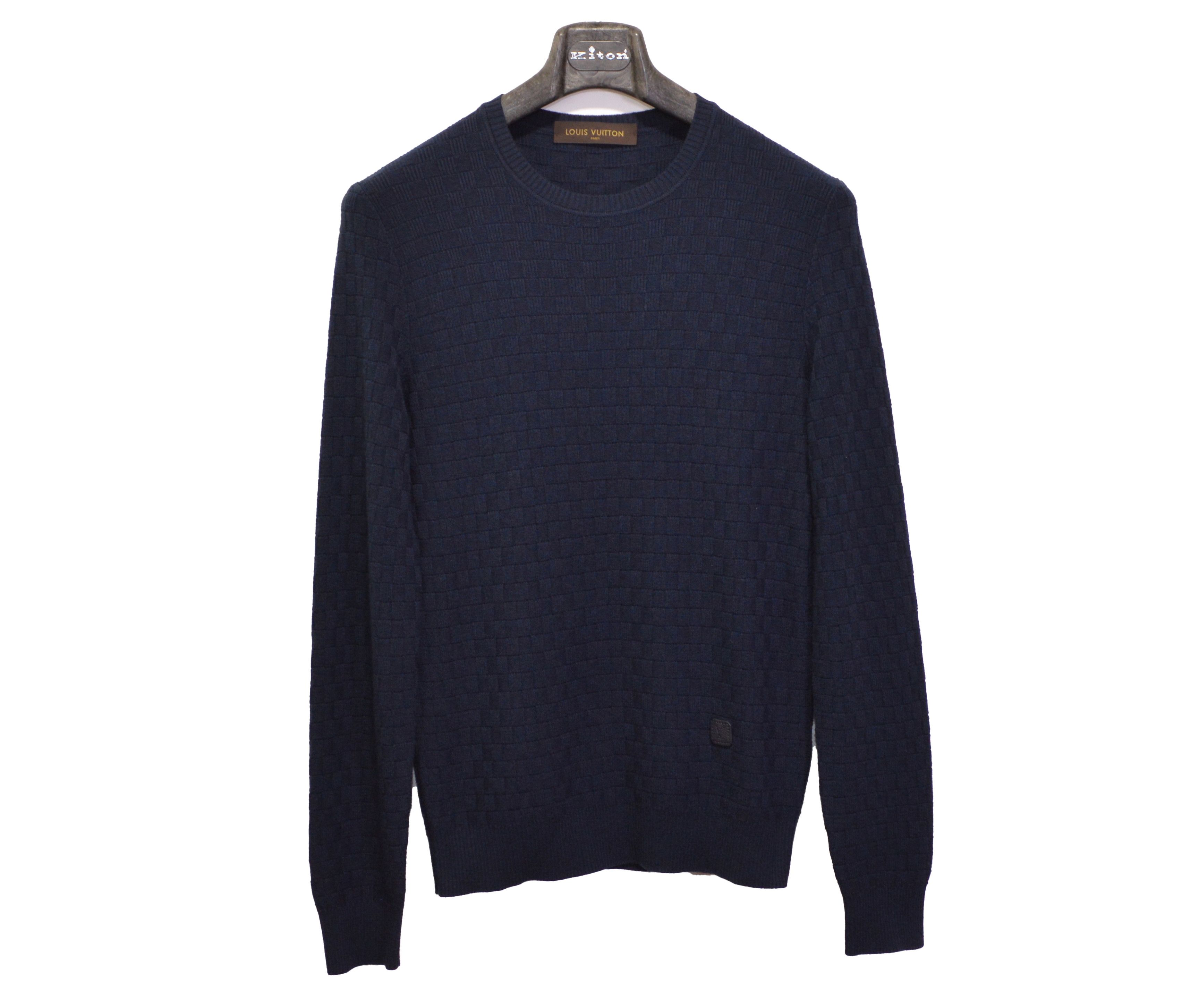 Men's Louis Vuitton Damier Pullover Sweater S Blue