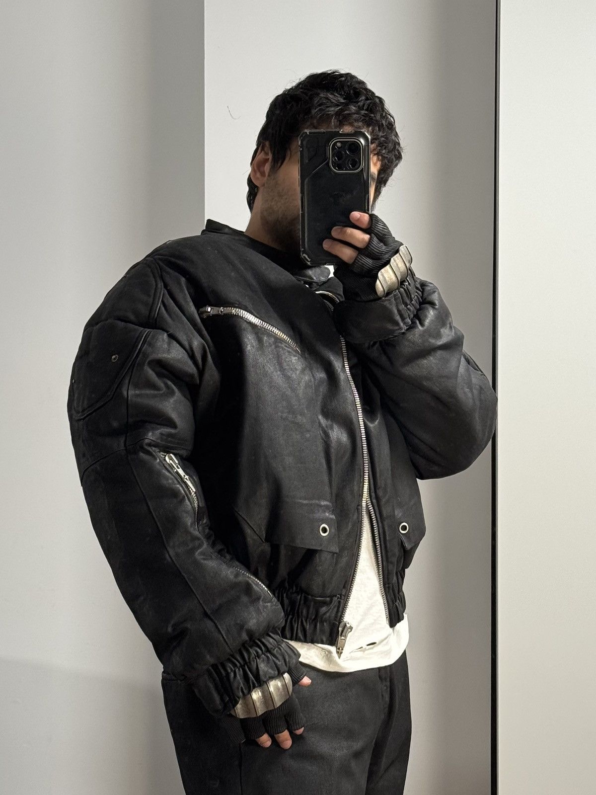 SHINE LUXURY RARE Shine Luxury “METHADONE” Layered Moto Bomber Jacket Size US S / EU 44-46 / 1 - 14 Thumbnail