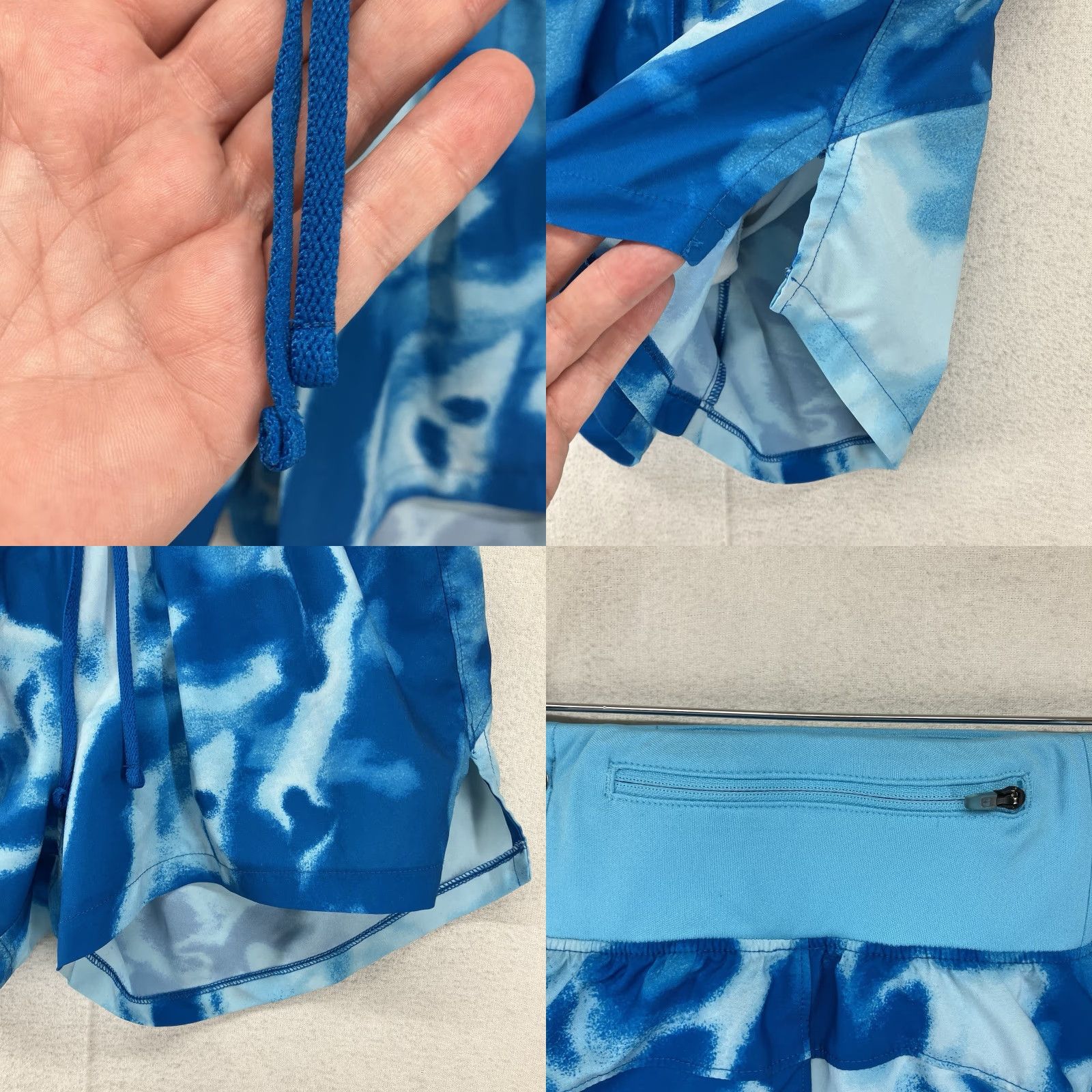 Under Armour Under Armour Fitness Shorts Women XS Tie Dye Blue Elastic Waist Breathable Lightweight Pockets Zip Pocket Running Jogging Size 26" / US 2 / IT 38 - 8 Thumbnail