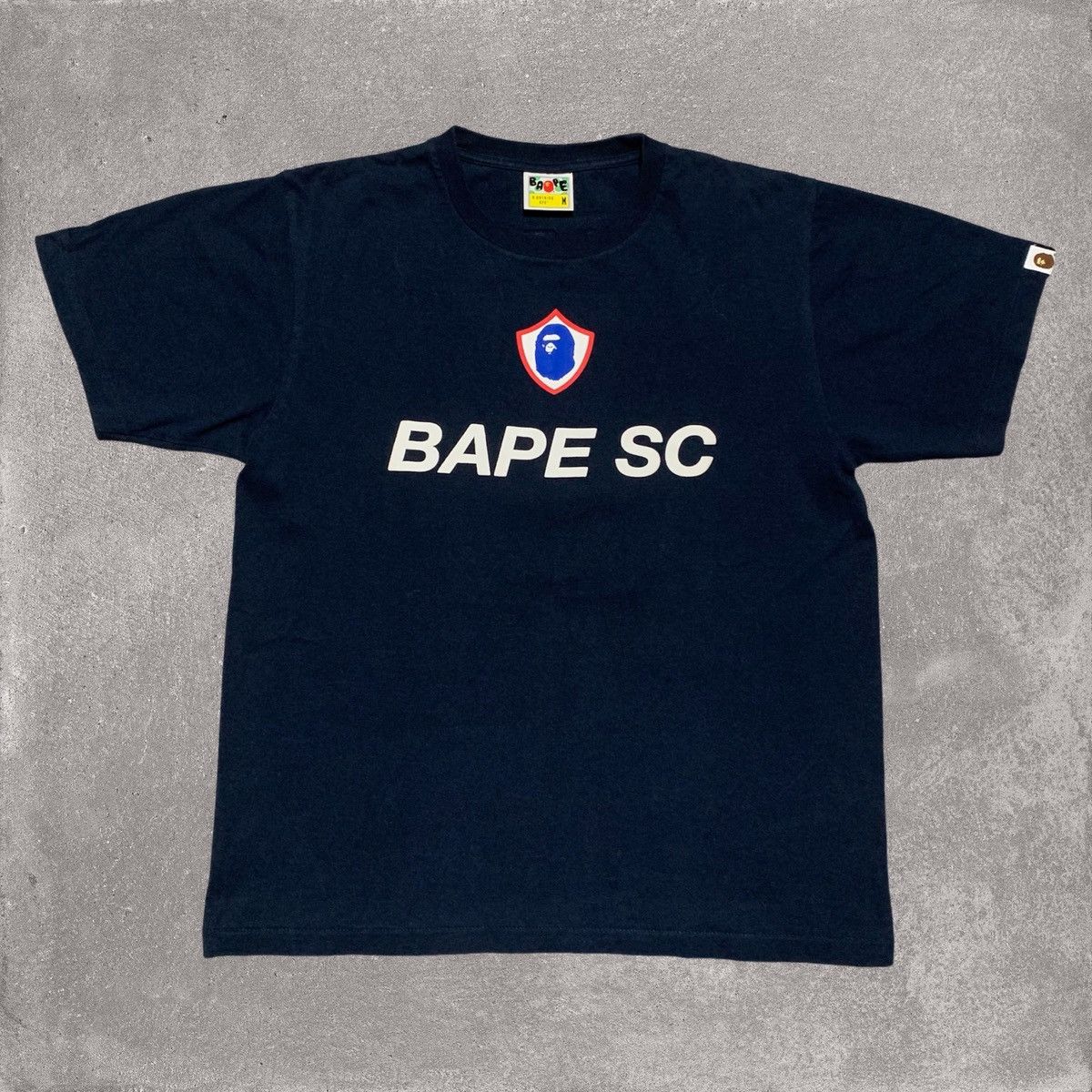 Bape Bape Medium Football Navy Blue Tee A Bathing Ape Soccer Size US M / EU 48-50 / 2 - 1 Thumbnail