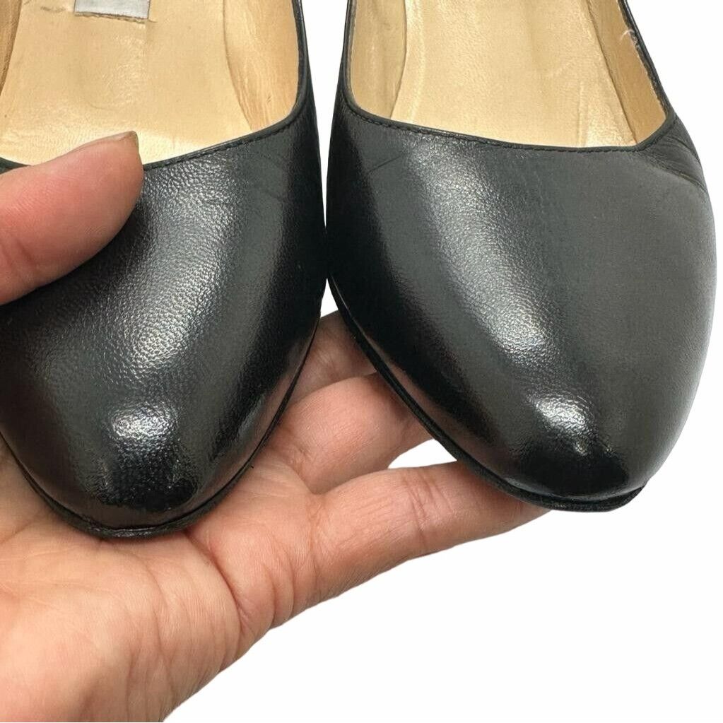 Jimmy Choo ⭐ Jimmy Choo Women's Pumps Sz 7 37 Black Leather Almond Toe Size US 7 / IT 37 - 9 Thumbnail