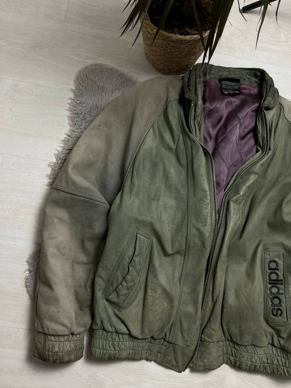 Adidas × Vintage Adidas Vintage 80’s Leather Jacket Big Logo Avantgarde Y2k Size US XL / EU 56 / 4 - 6 Thumbnail