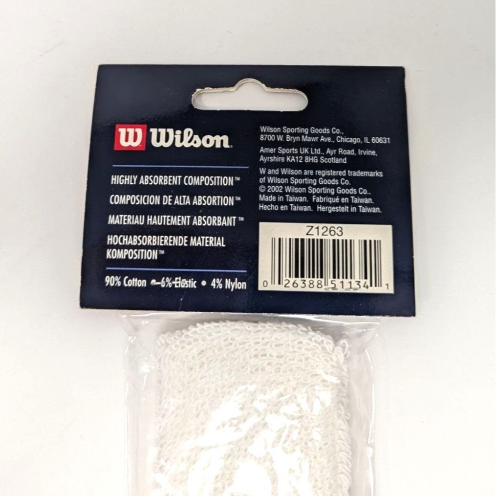 Vintage NOS 2002 Vintage Wilson Tennis Headband White Red Logo Old S Size ONE SIZE - 5 Thumbnail