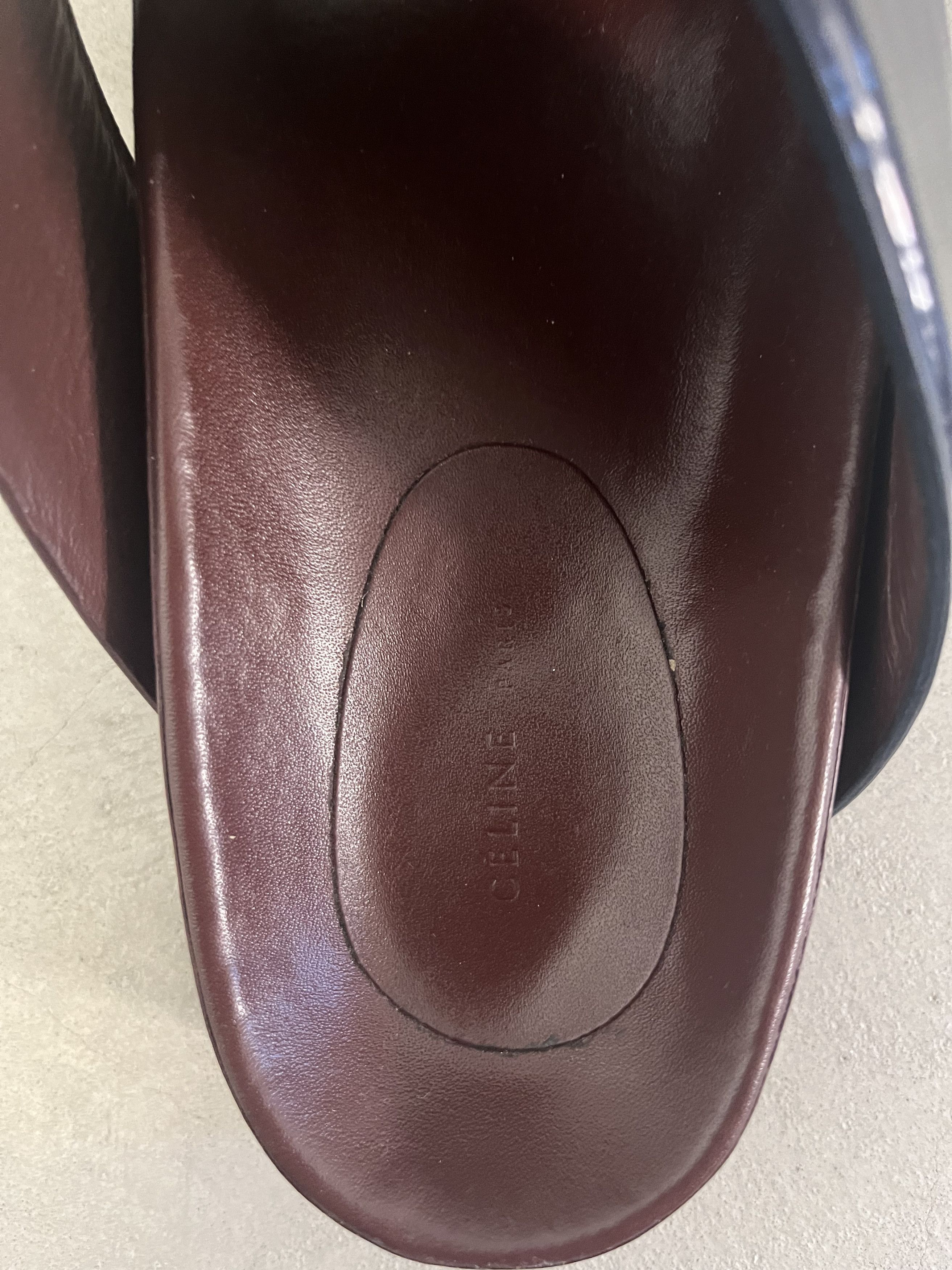 Celine Vintage Celine- leather slides Size US 7 / IT 37 - 4 Thumbnail