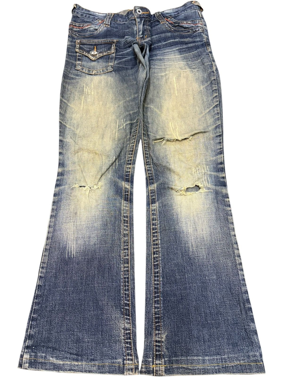 Hysteric Glamour Vintage Japanese Brand Distress Low Rise Flare Jeans Size 29" - 1 Thumbnail