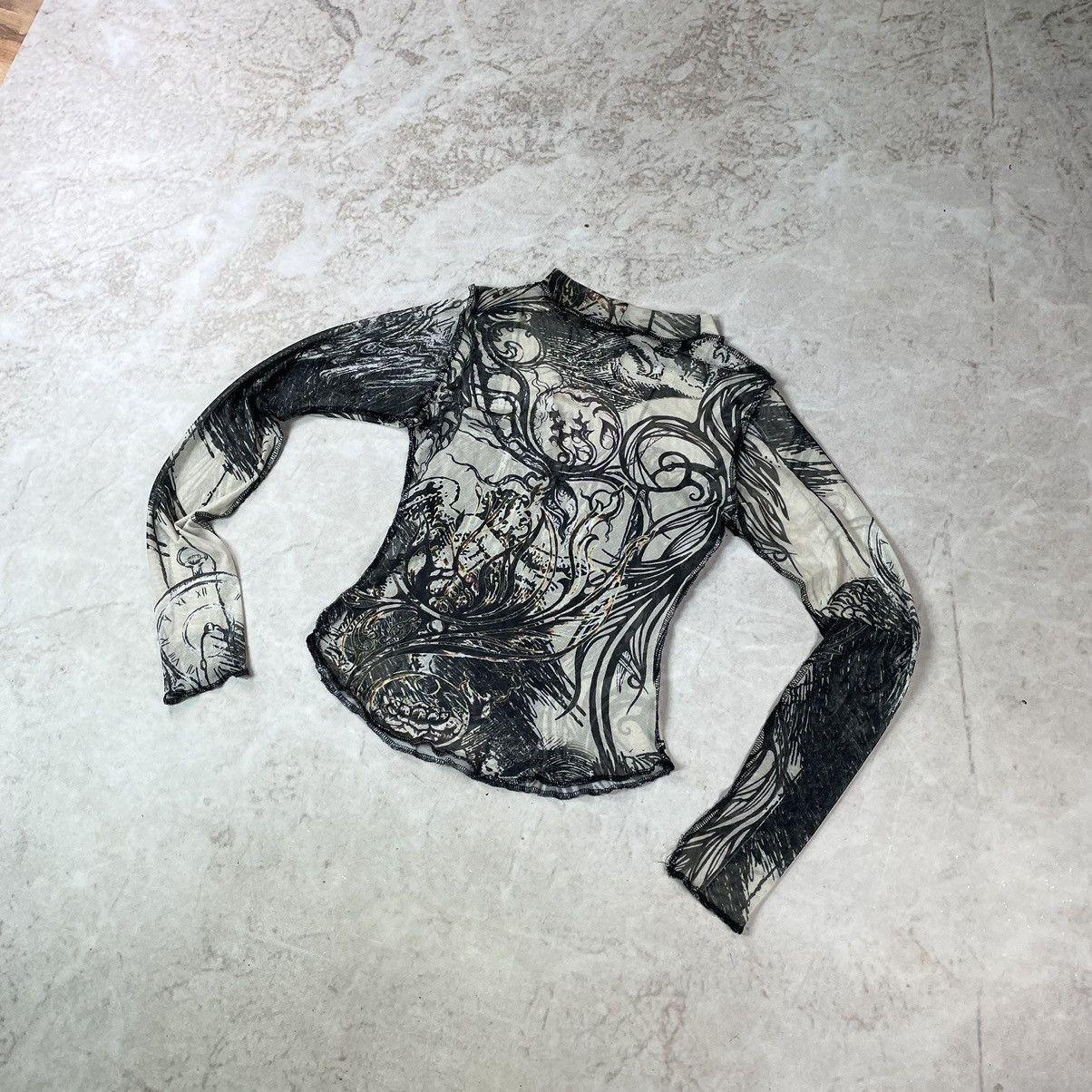 If Six Was Nine Unbranded Y2K Jean Paul Gaultier Style Mesh Blouse Size S / US 4 / IT 40 - 12 Thumbnail