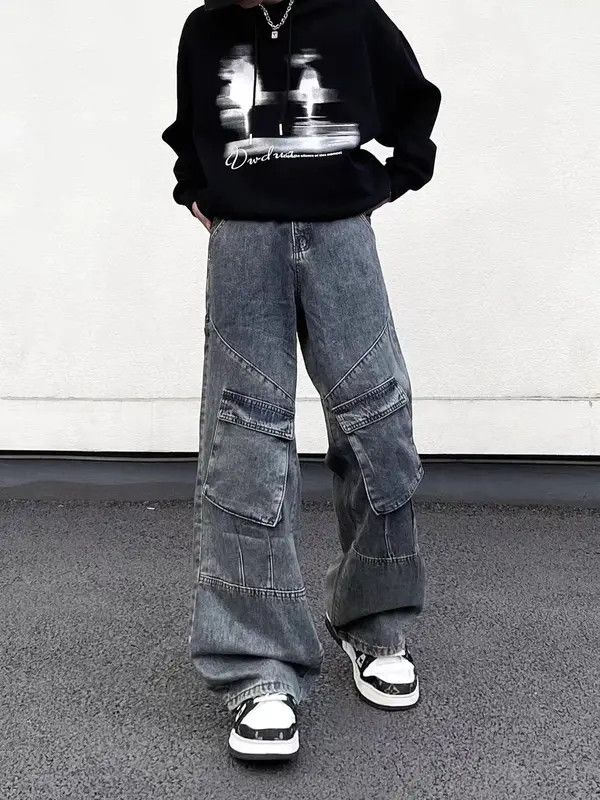 Japanese Brand Sawako x Rina Vintage patchwork multi-pocket cargo jeans Size US 34 / EU 50 - 3 Thumbnail