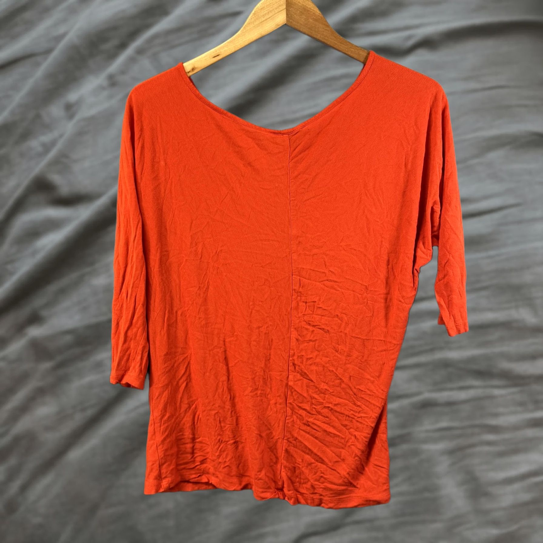 Vince Vince Shirt Womens Small Orange Dolman 3/4 Sleeve Boat Neck Lightweight Knit Top Size S / US 4 / IT 40 - 1 Thumbnail