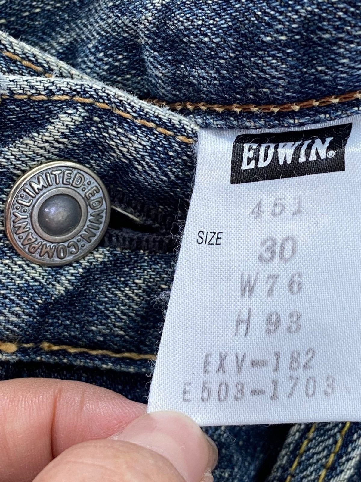 Edwin Edwin Faded Wash Whiskered Straight Leg Style Jeans Size US 30 / EU 46 - 10 Thumbnail