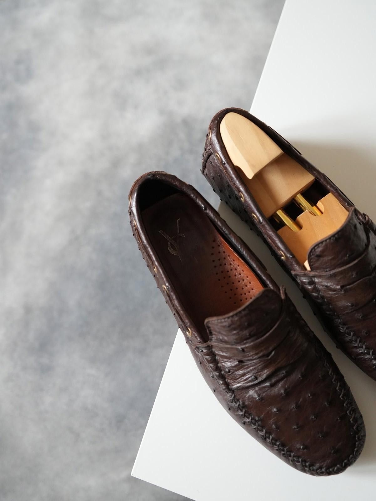 Saint Laurent Paris 2000s Yves Saint Laurent by Tom Ford Ostrich Penny Loafers Size US 8 / EU 41 - 5 Thumbnail