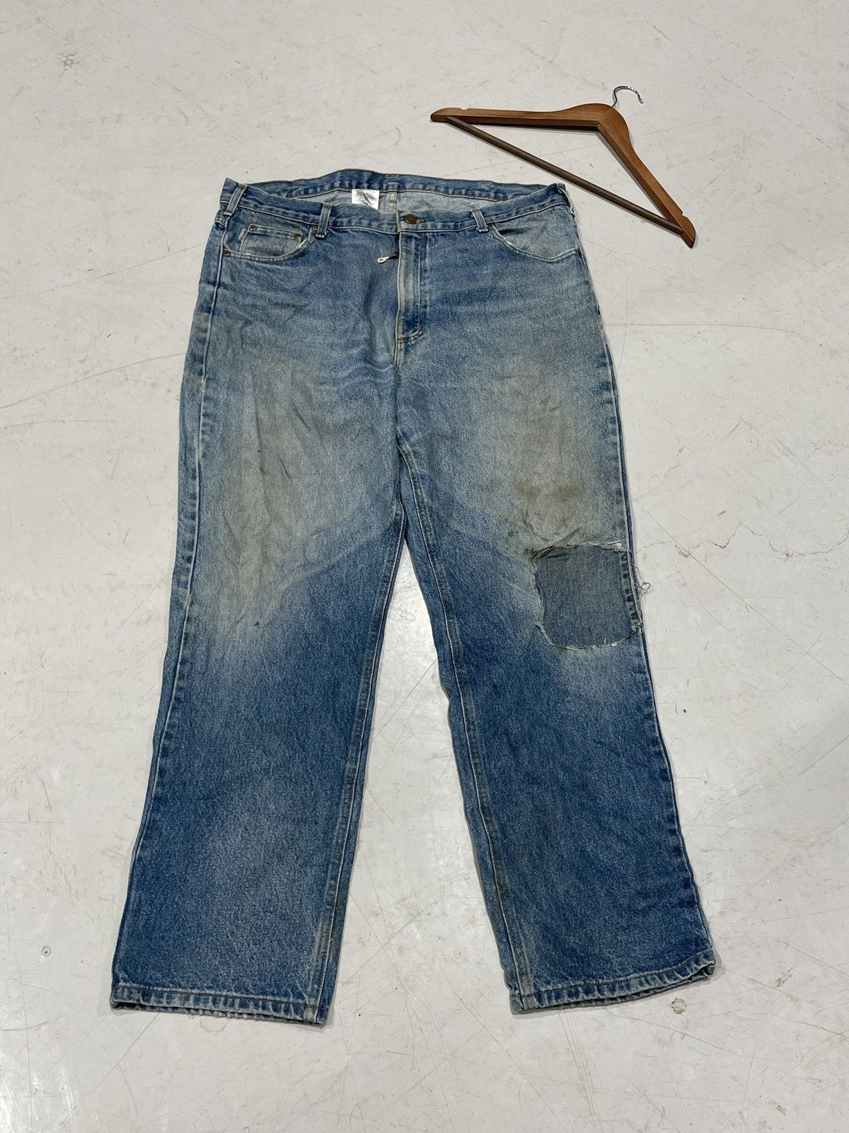 Carhartt × Vintage Thrashed Carhartt Denim Carpenter Pants Size US 40 / EU 56 - 2 Thumbnail