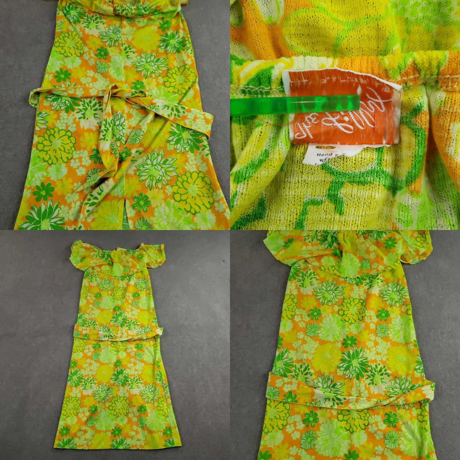 Lilly Pulitzer VINTAGE Lilly Pulitzer Maxi Dress Womens M Green The Lilly Off The Shoulder Sundress Size M / US 6-8 / IT 42-44 - 8 Thumbnail