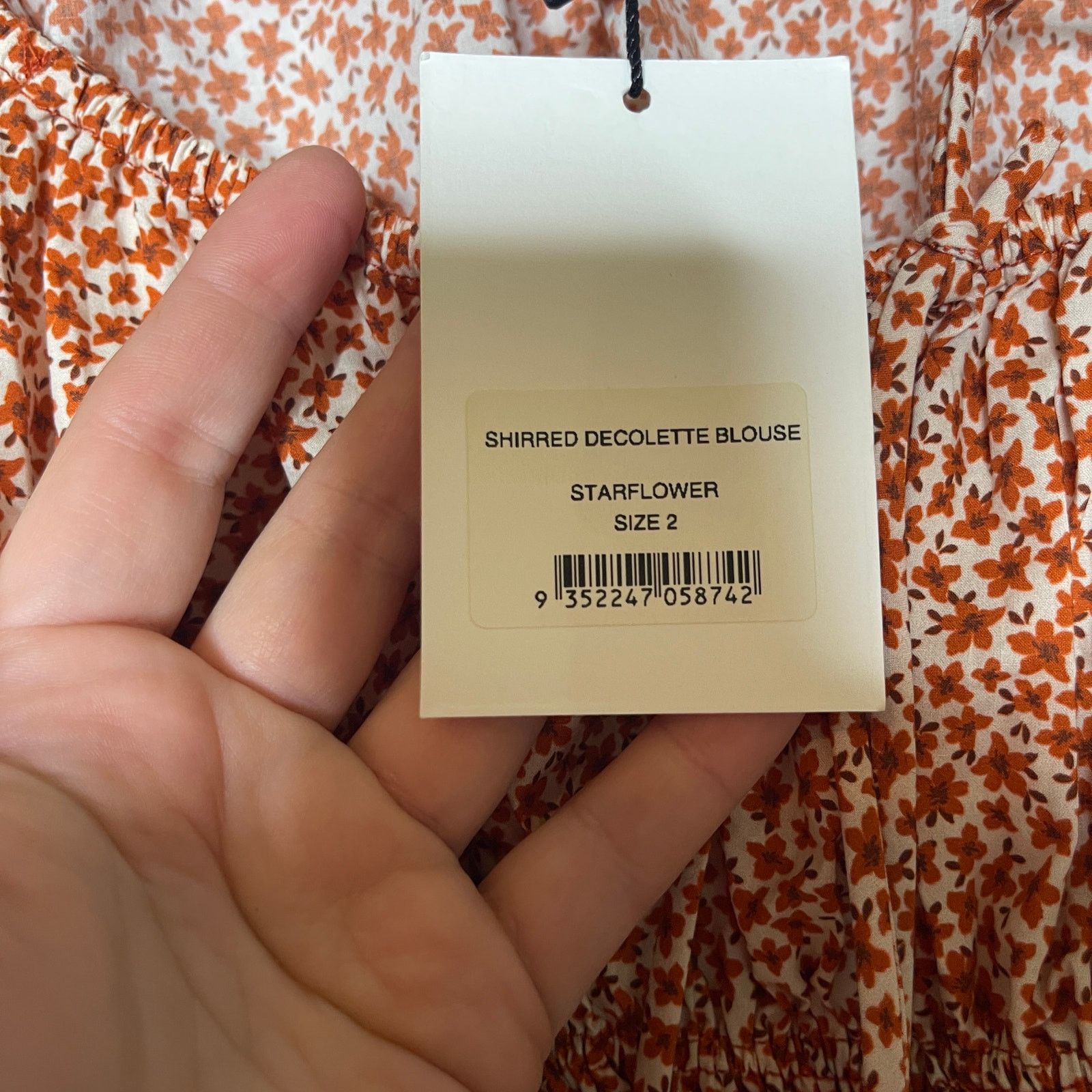 Matteau MATTEAU Shirred Floral Crop Decollete Blouse ballon sleeves Size S / US 4 / IT 40 - 5 Thumbnail