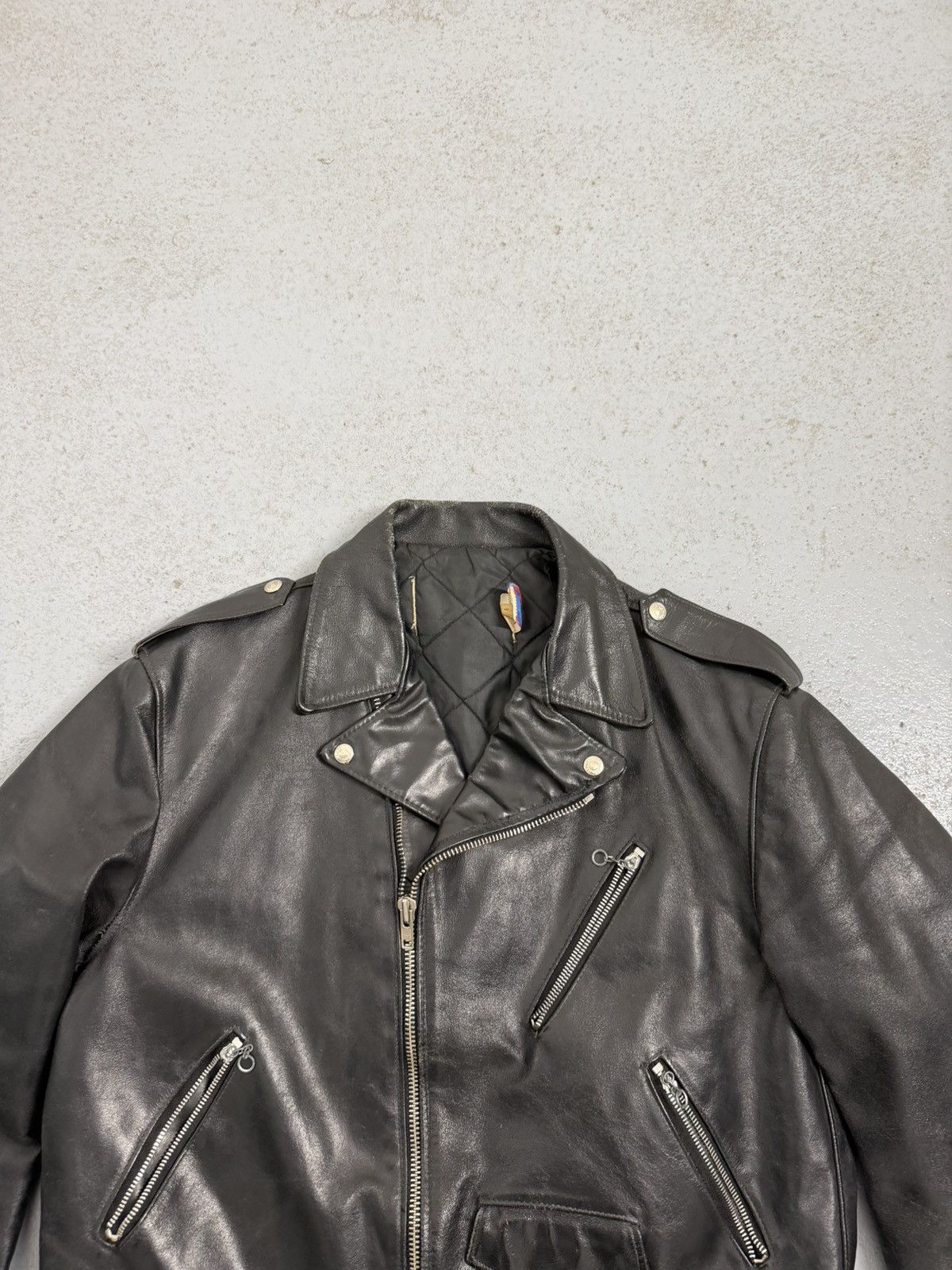 Schott Vintage Schott Perfecto 418 Dense Leather Made In USA Jacket Size US L / EU 52-54 / 3 - 4 Thumbnail