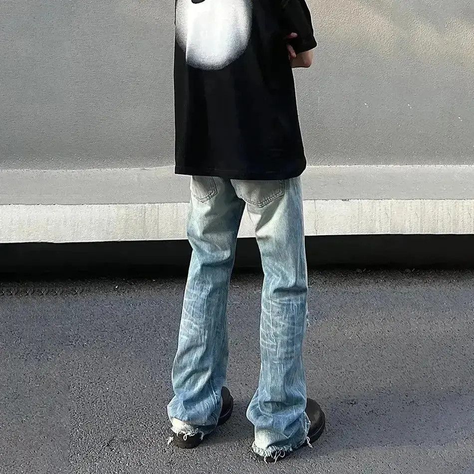 Japanese Brand Ripped jeans Trousers Tight Summer Flared Trousers y2k 90’s Size US 32 / EU 48 - 2 Thumbnail