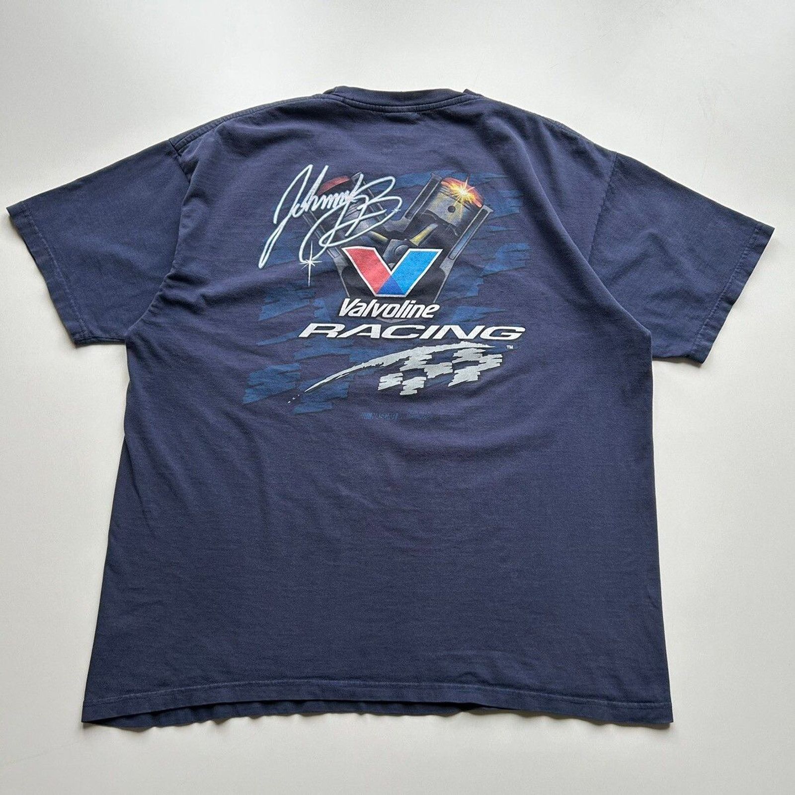 NASCAR × Vintage Vintage Y2K NASCAR Valvoline Racing T Shirt 2XL Faded Blue Size US XXL / EU 58 / 5 - 3 Thumbnail