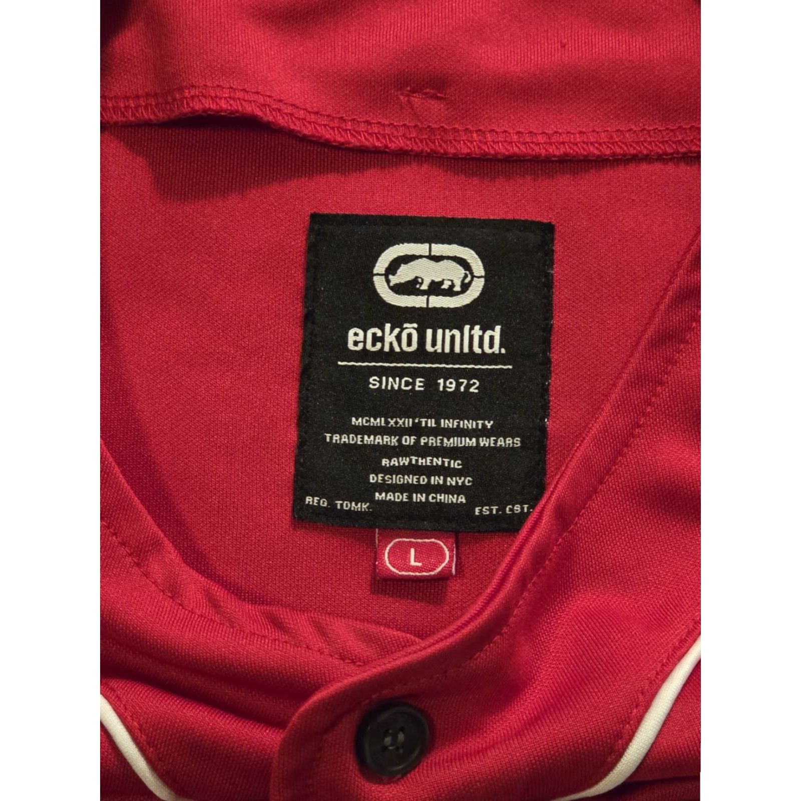 Ecko Unltd. VINTAGE Ecko Unltd Embroidered Logo Baseball Jersey Red Men's L Short Sleeve V-Neck Shirt 90s Hip Hop Limited Edition Size US L / EU 52-54 / 3 - 5 Thumbnail